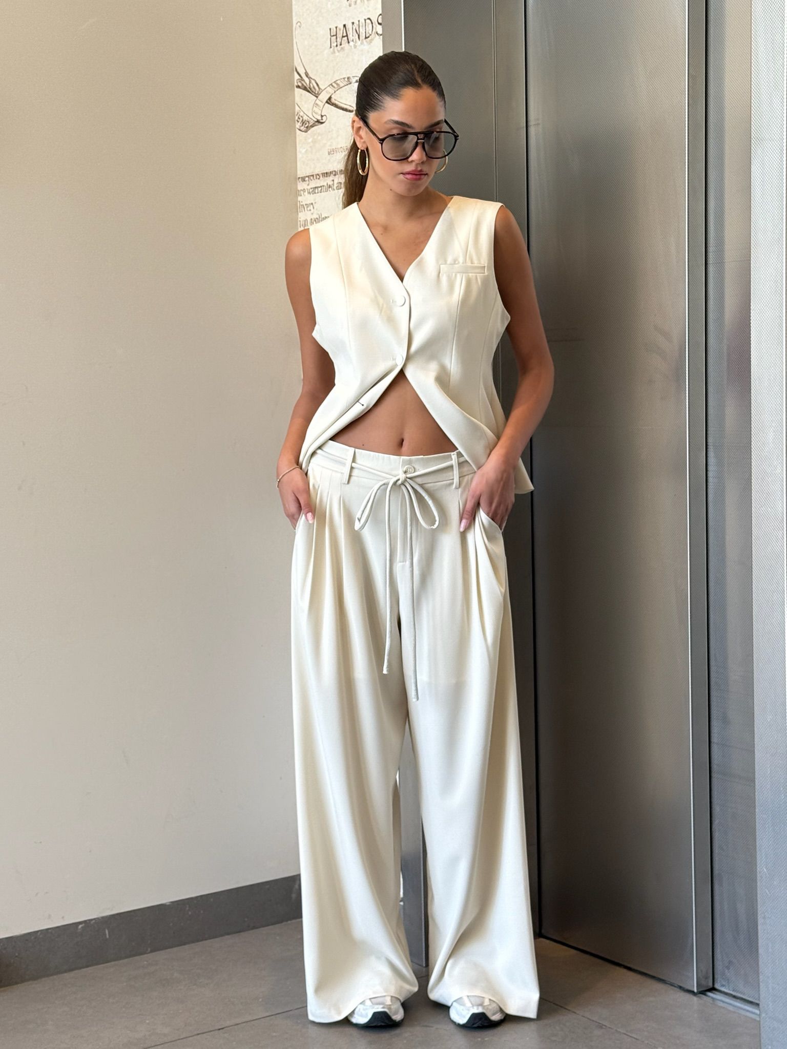 מכנס שלבי שמנת