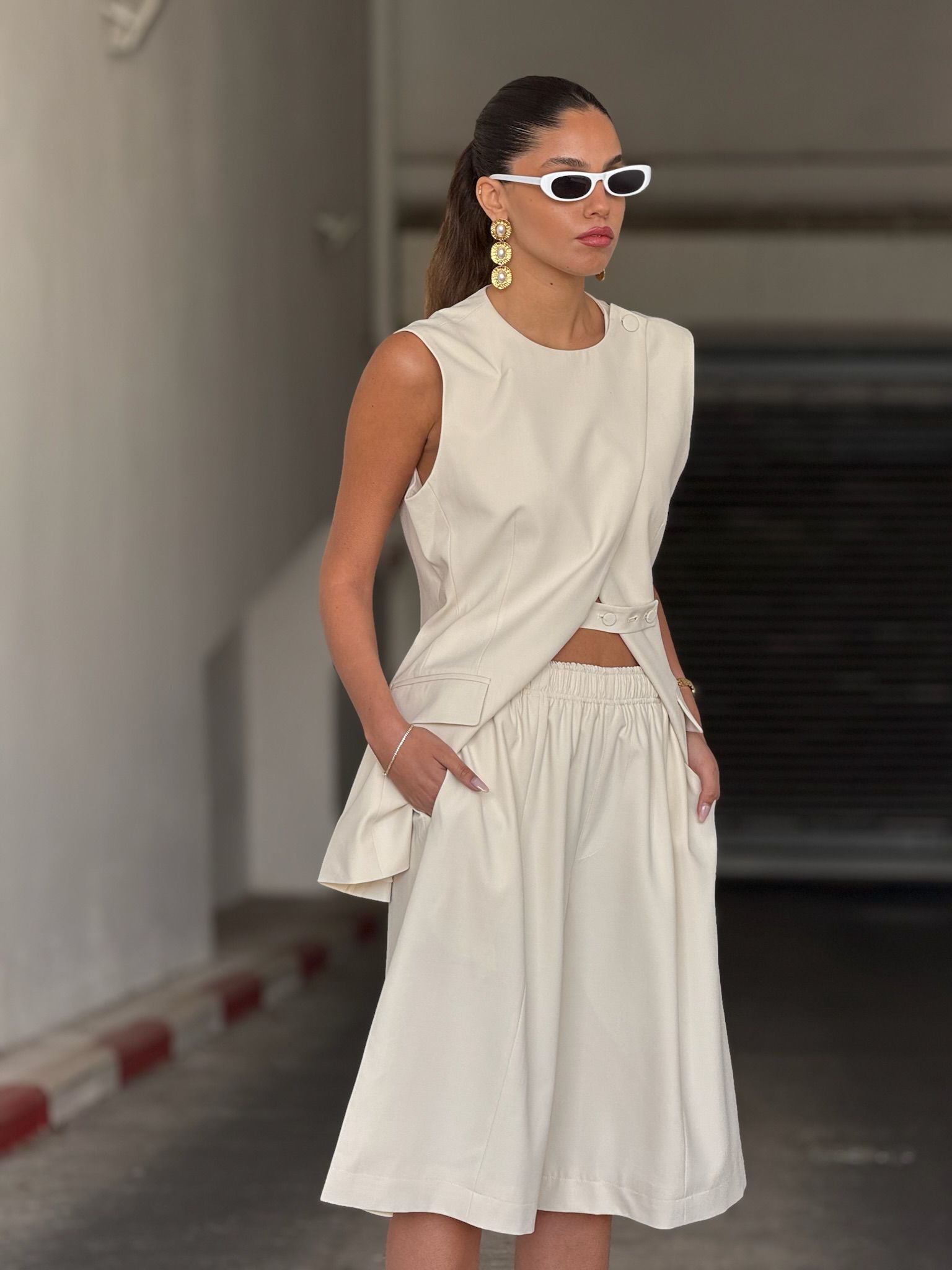 מכנס רויה שמנת