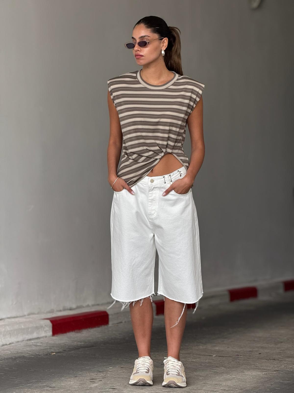 ג'ינס פולי לבן