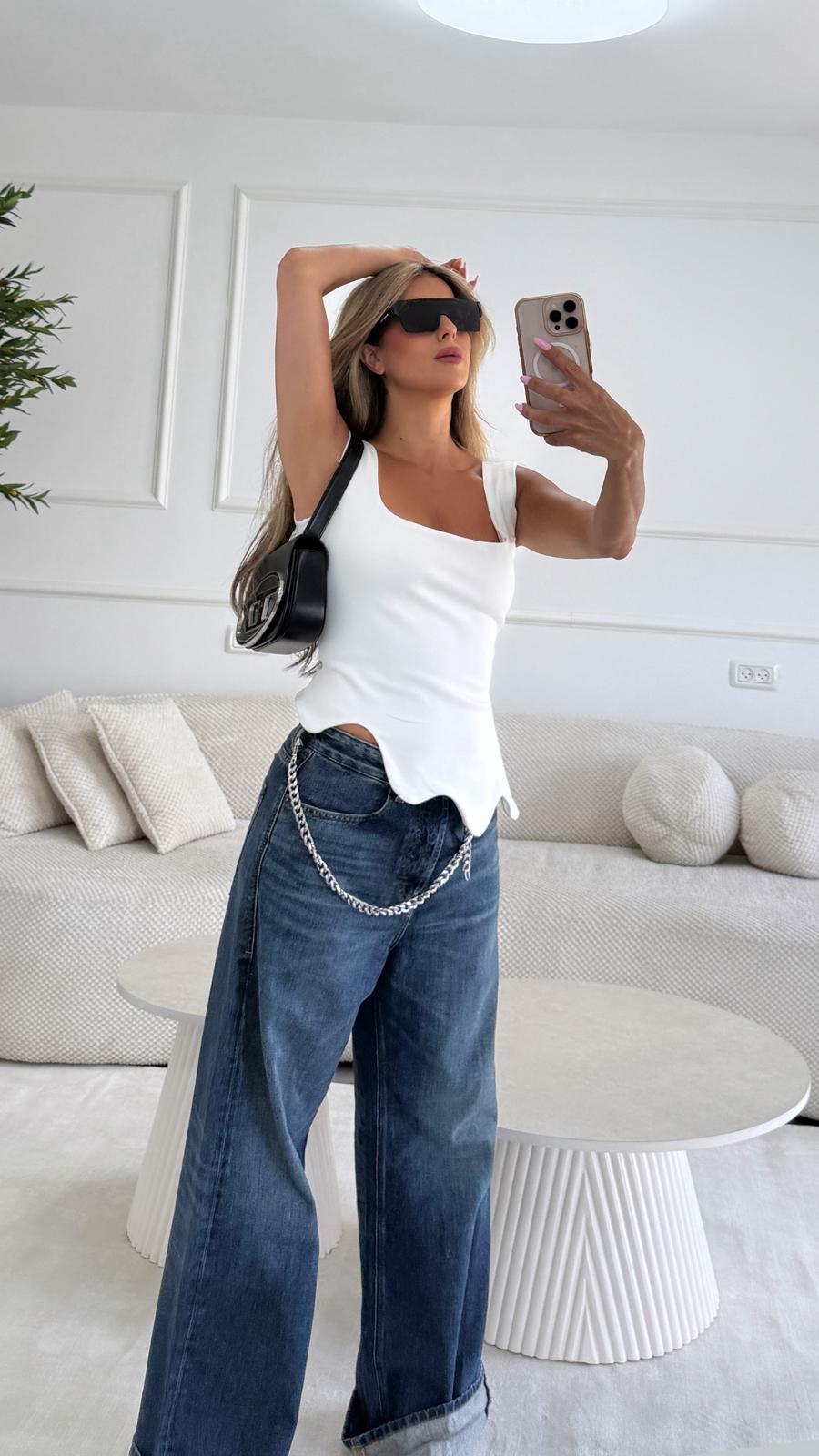 גופיית נטליה לבן