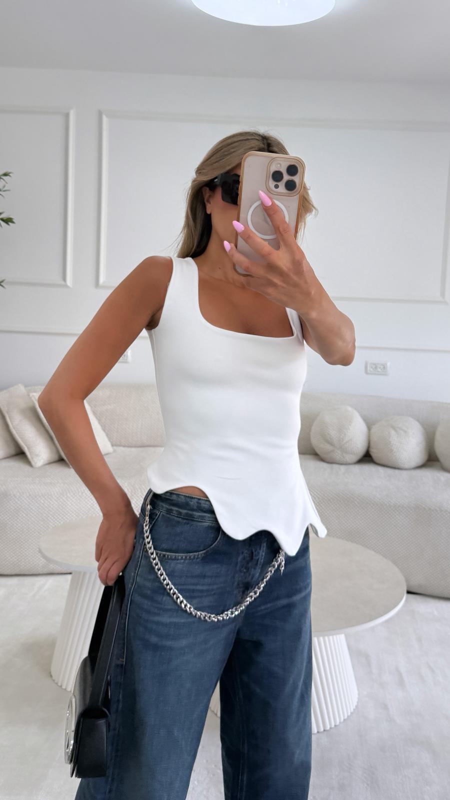 גופיית נטליה לבן