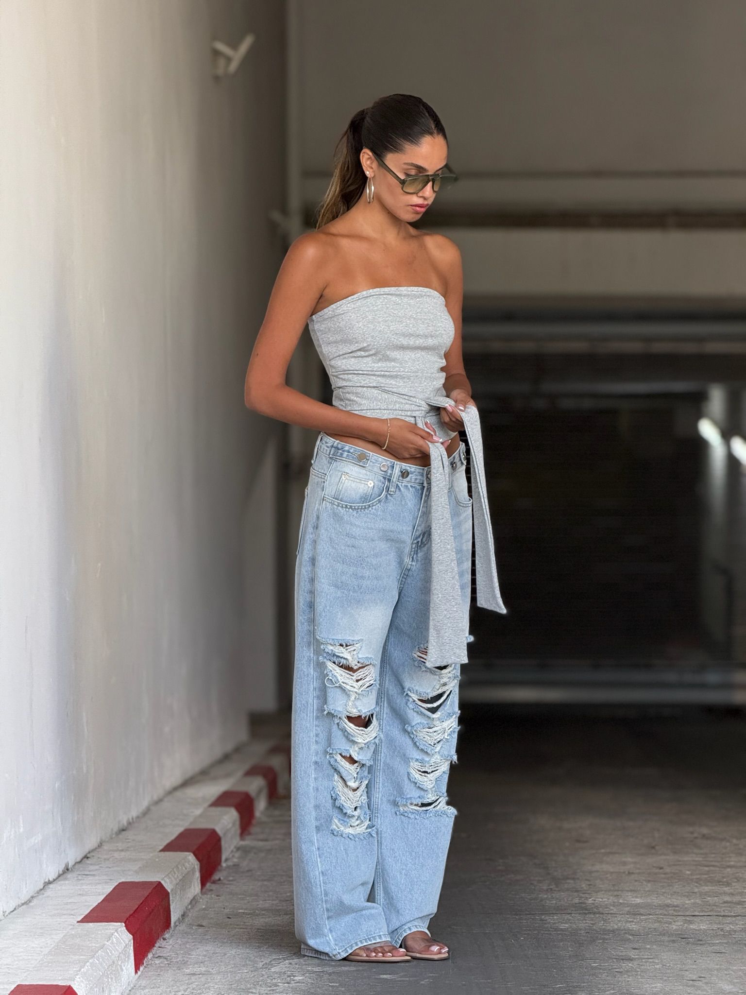 ג'ינס לריאן תכלת