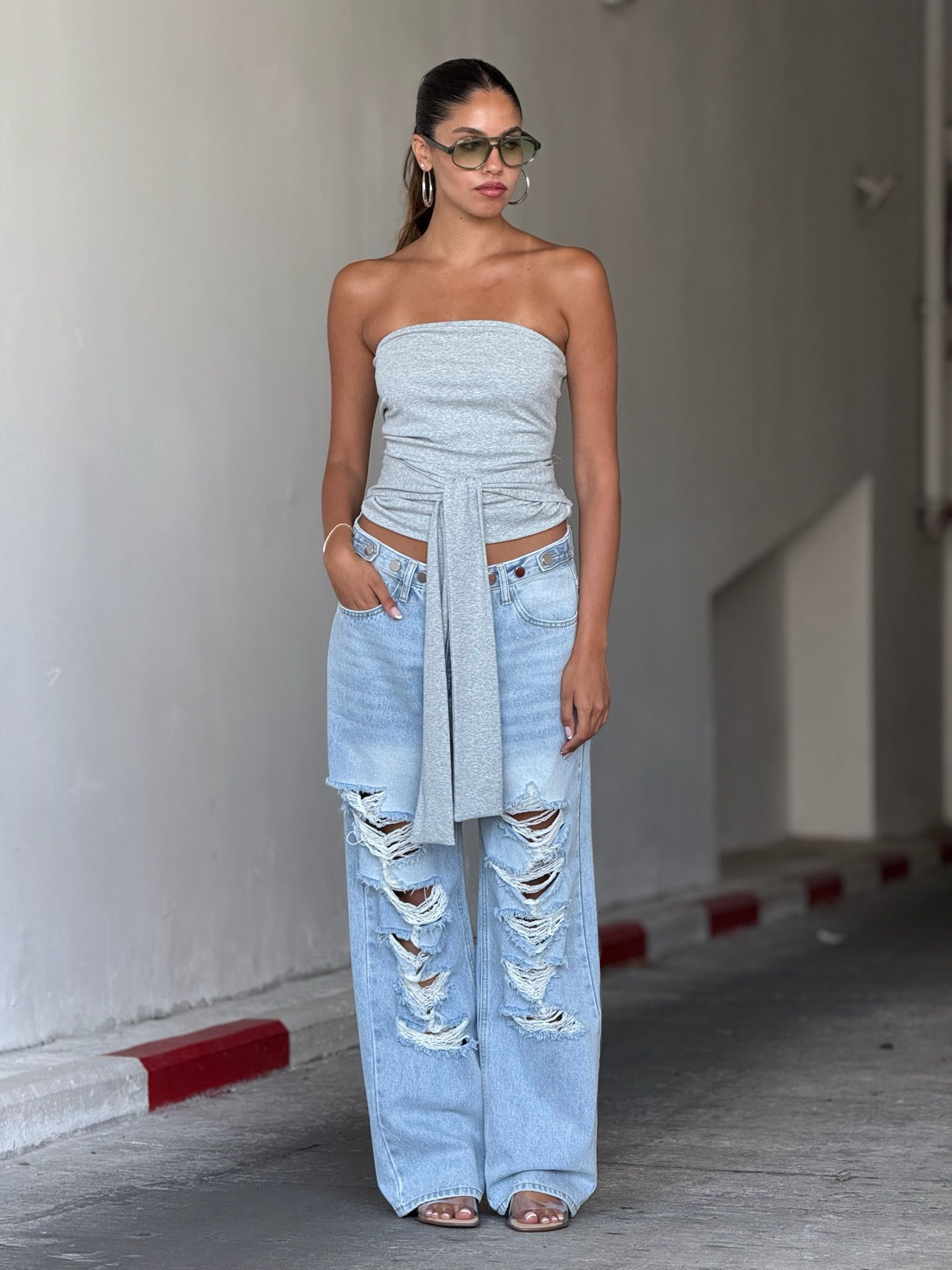 ג'ינס לריאן תכלת