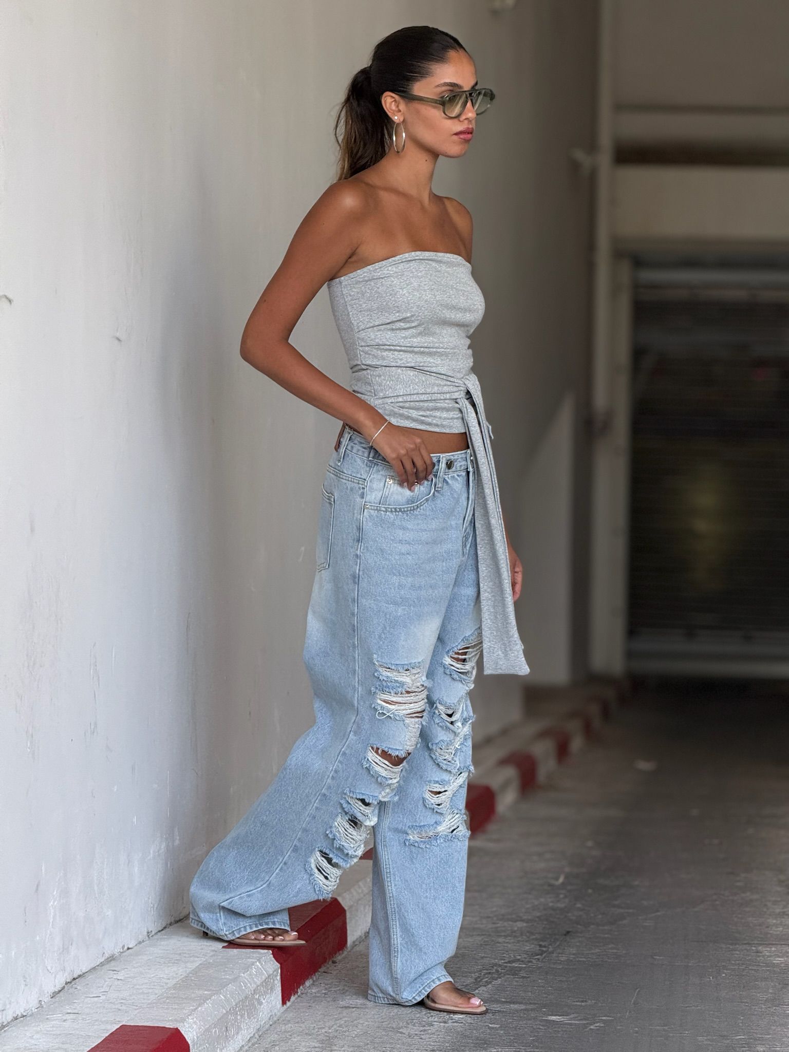 ג'ינס לריאן תכלת