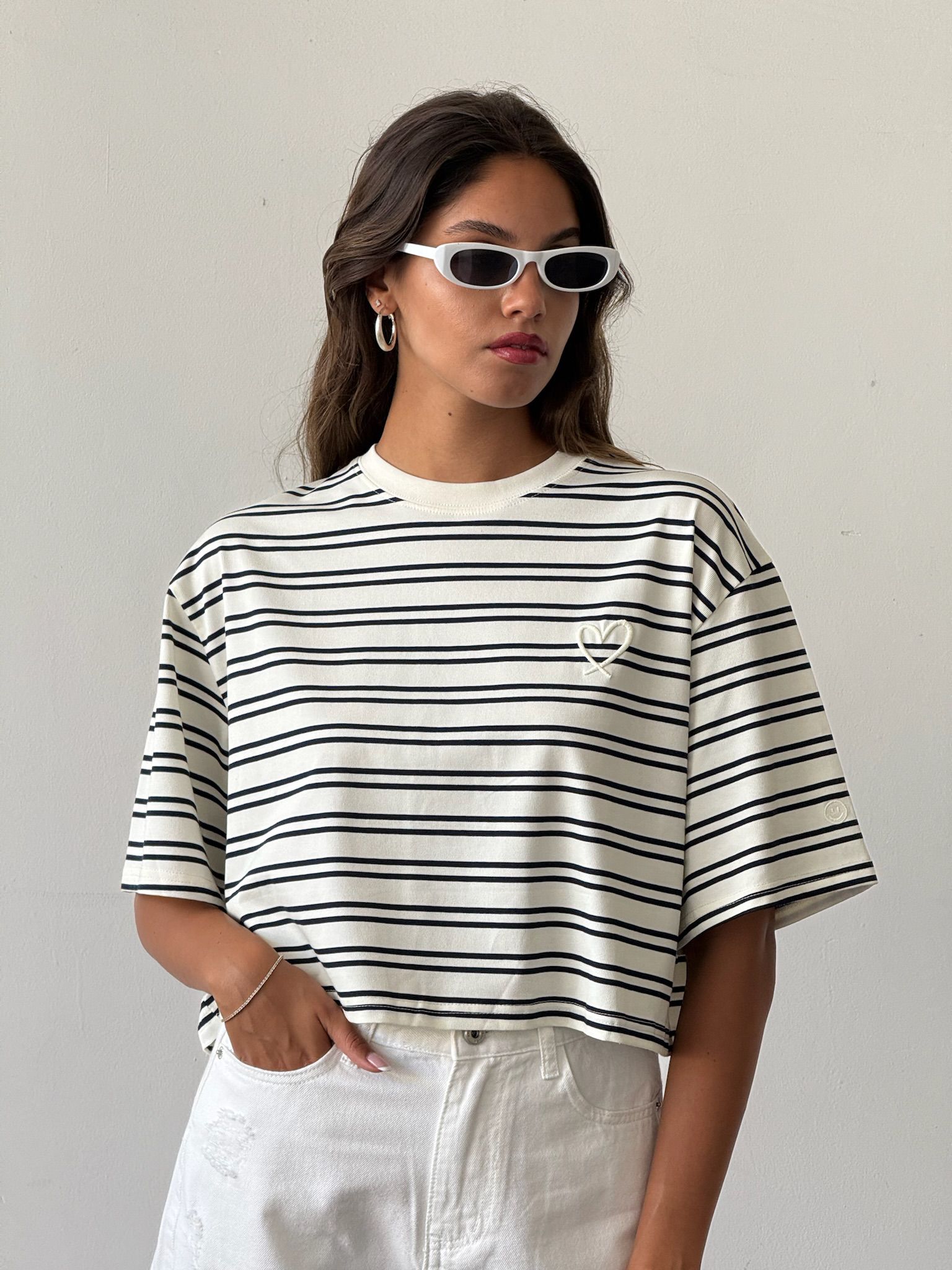 חולצת אביה לבן