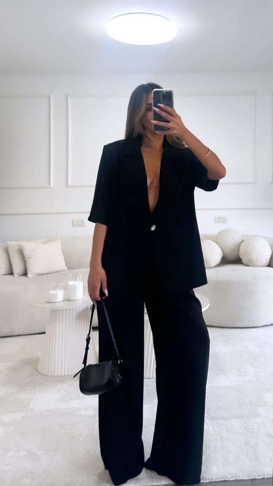 חליפת כפתור יהלום שחור