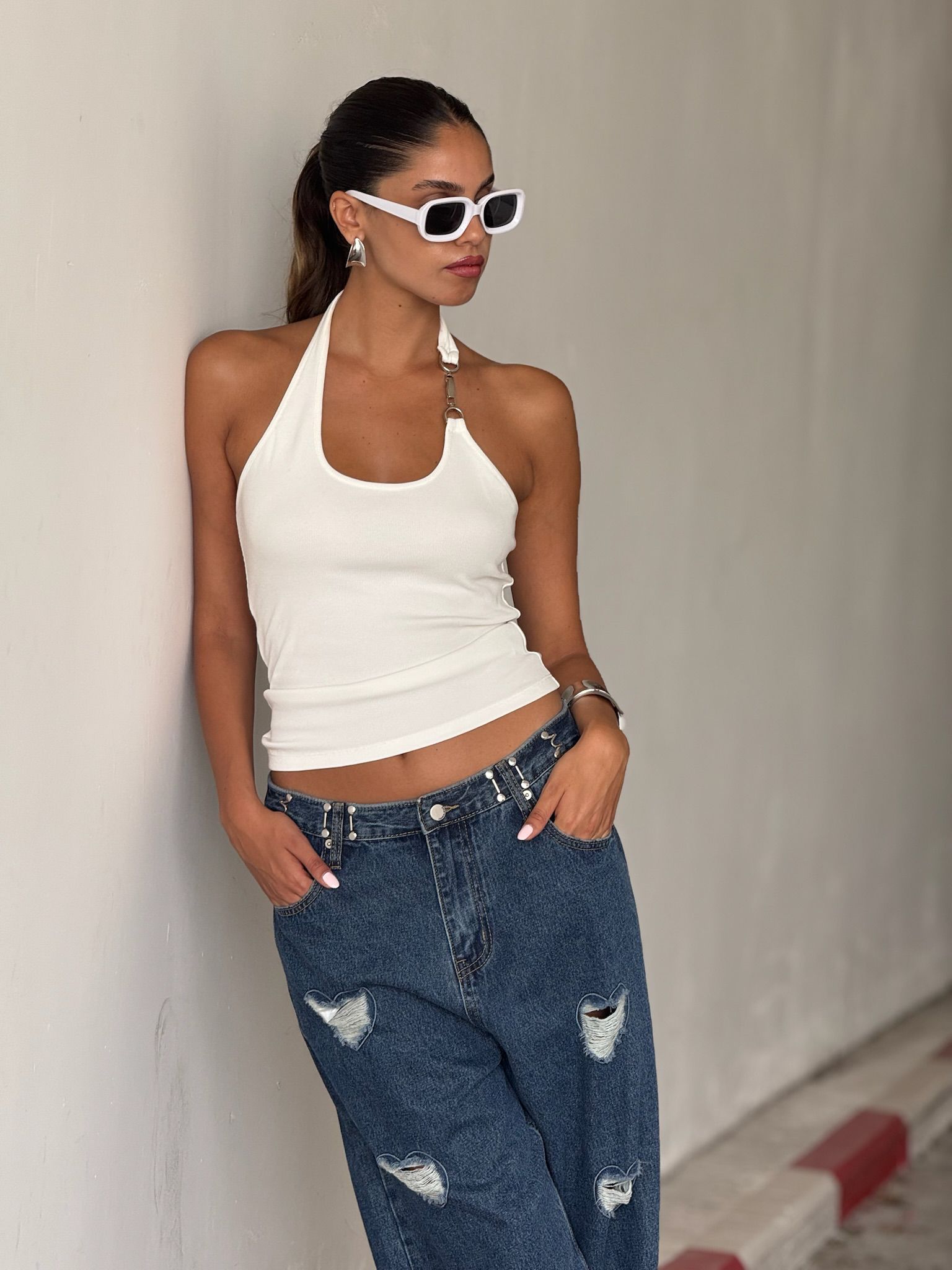 גופיית נינה לבן