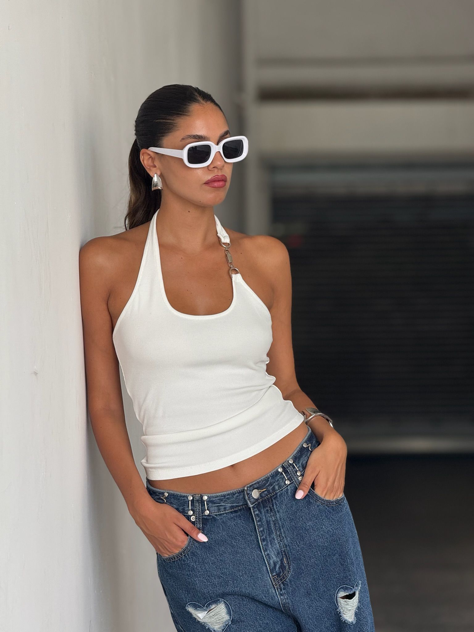 גופיית נינה לבן