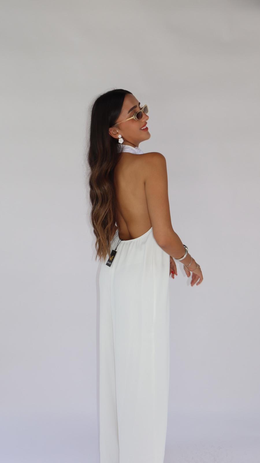 אוברול קולר פלורין לבן