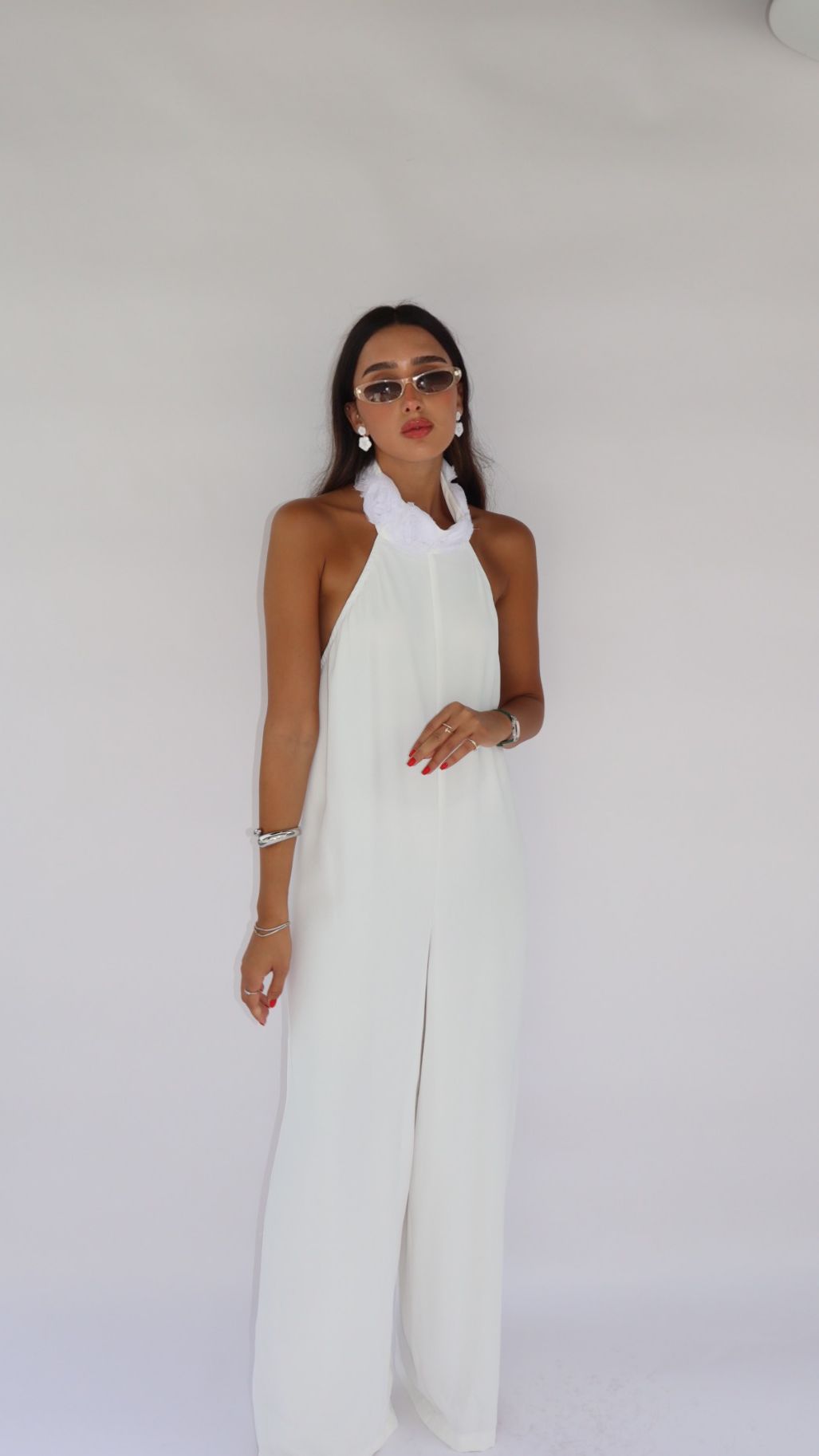 אוברול קולר פלורין לבן