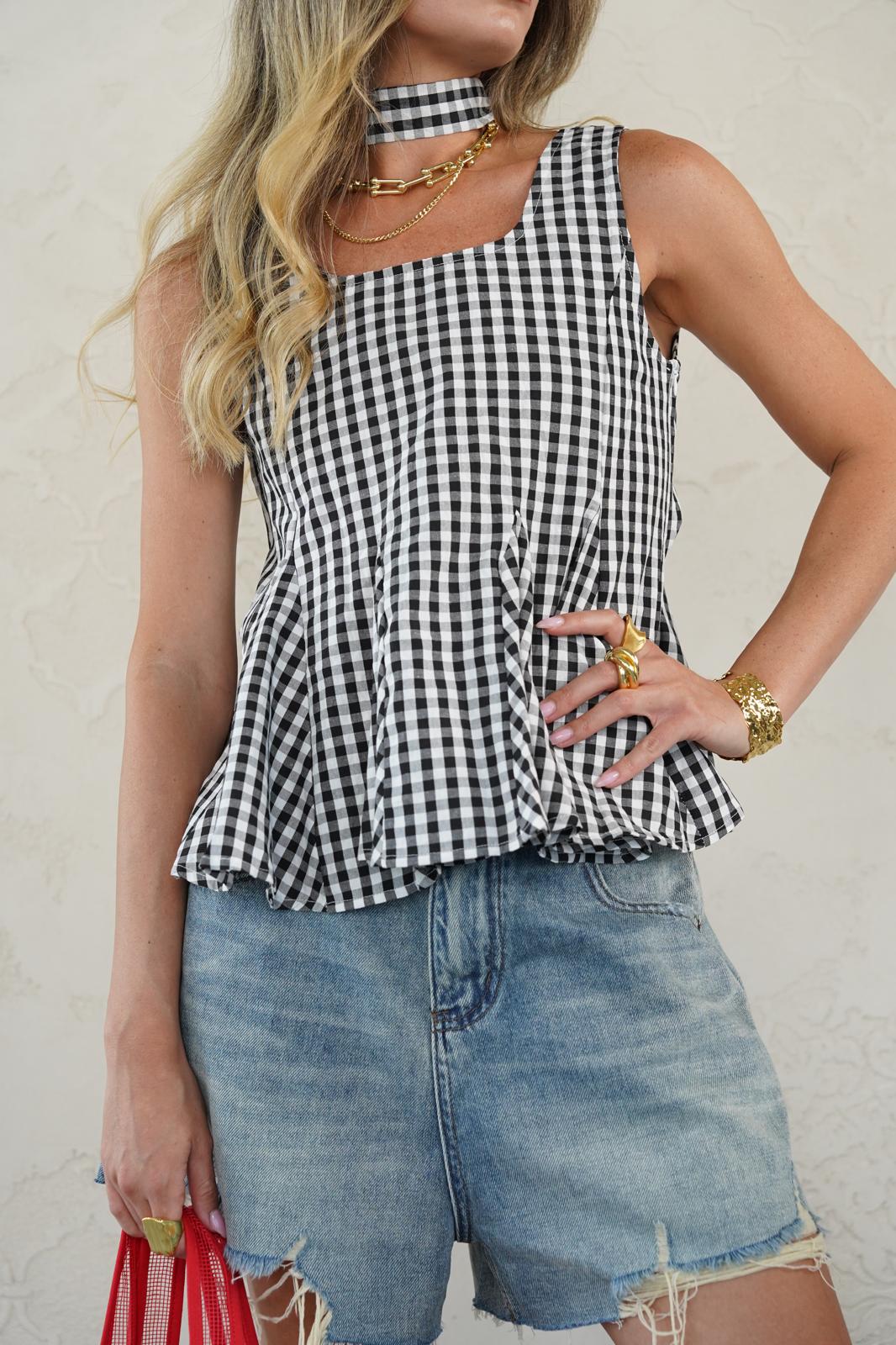 גופיית מרי משובץ