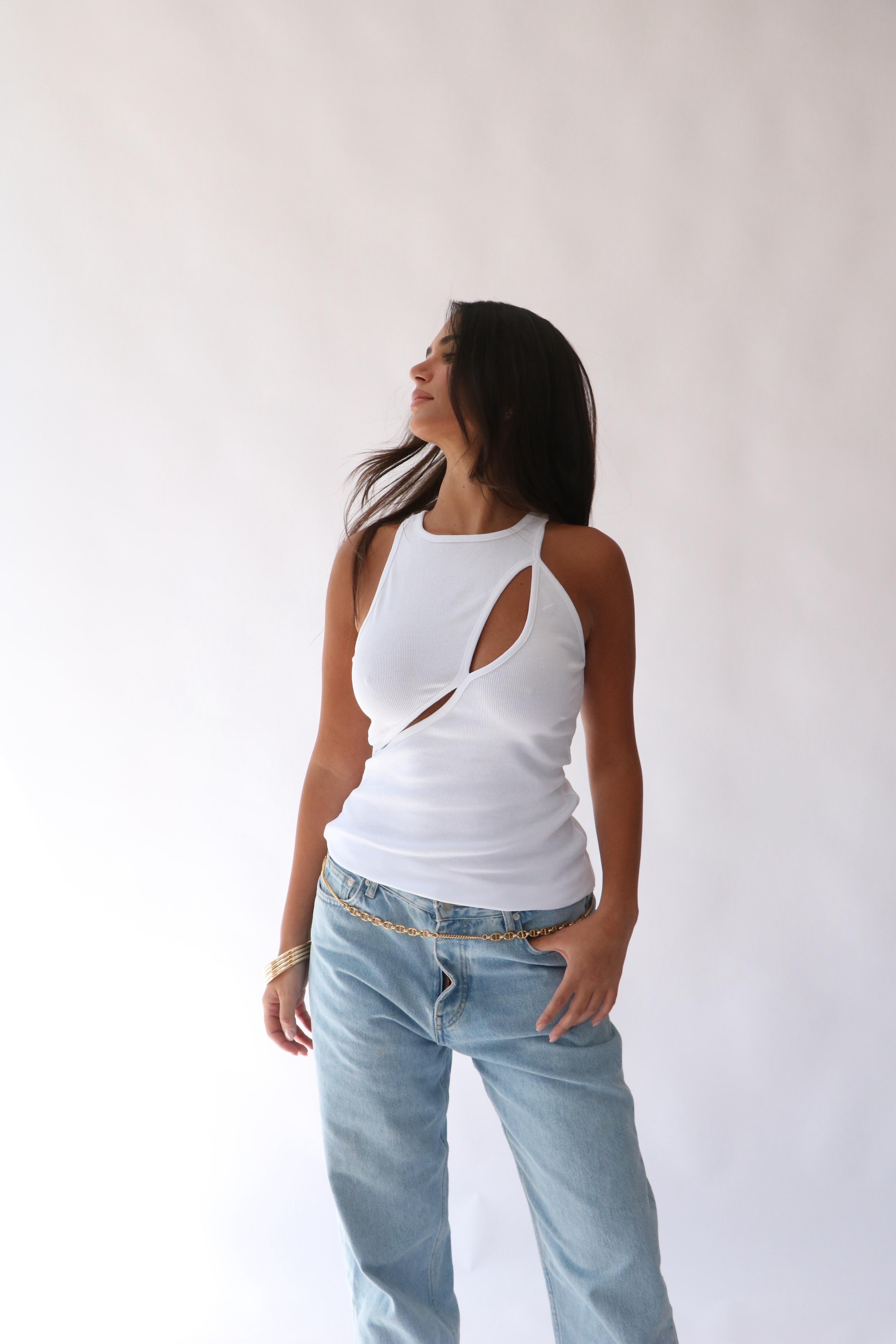 גופיית לורנזה לבן