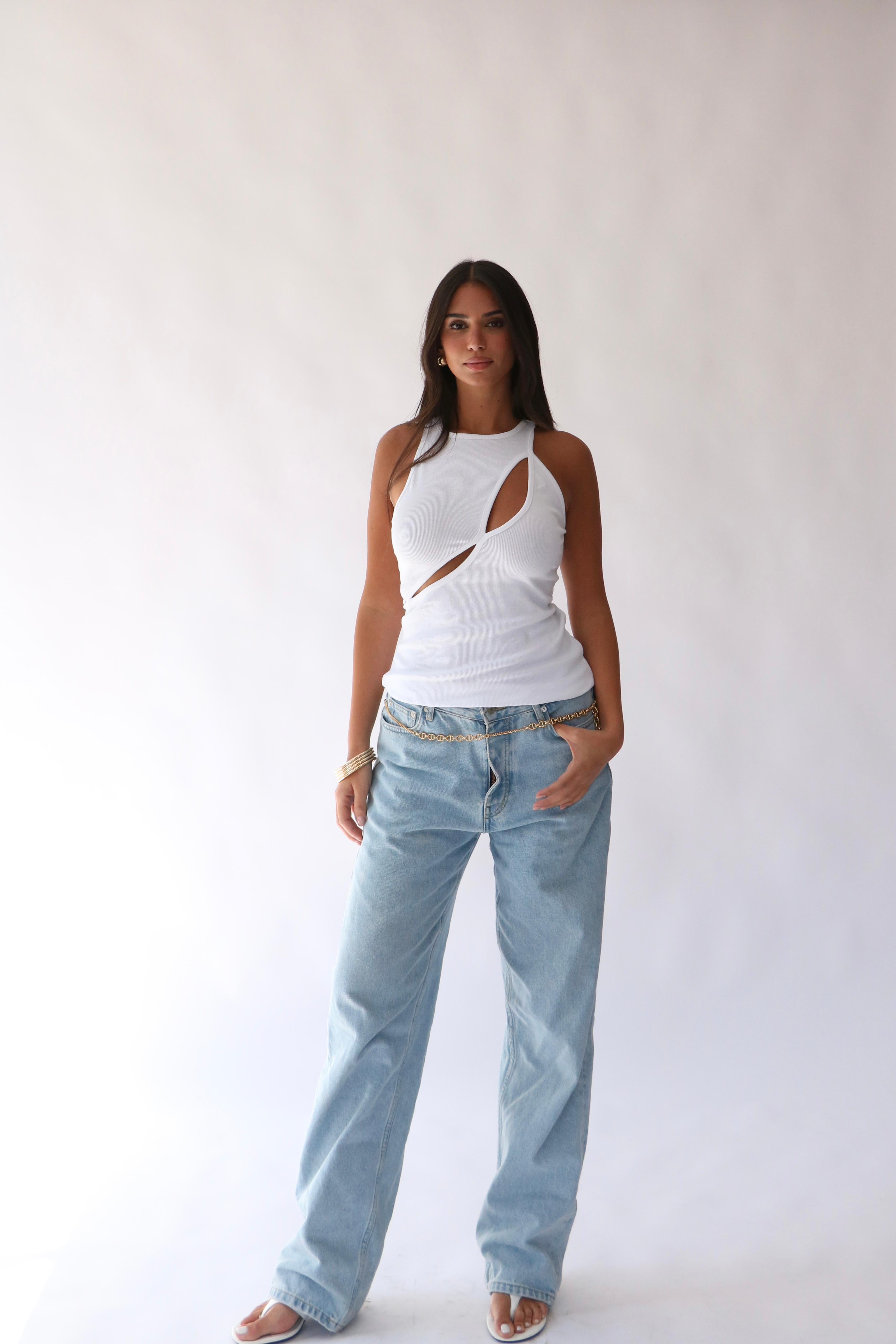 גופיית לורנזה לבן