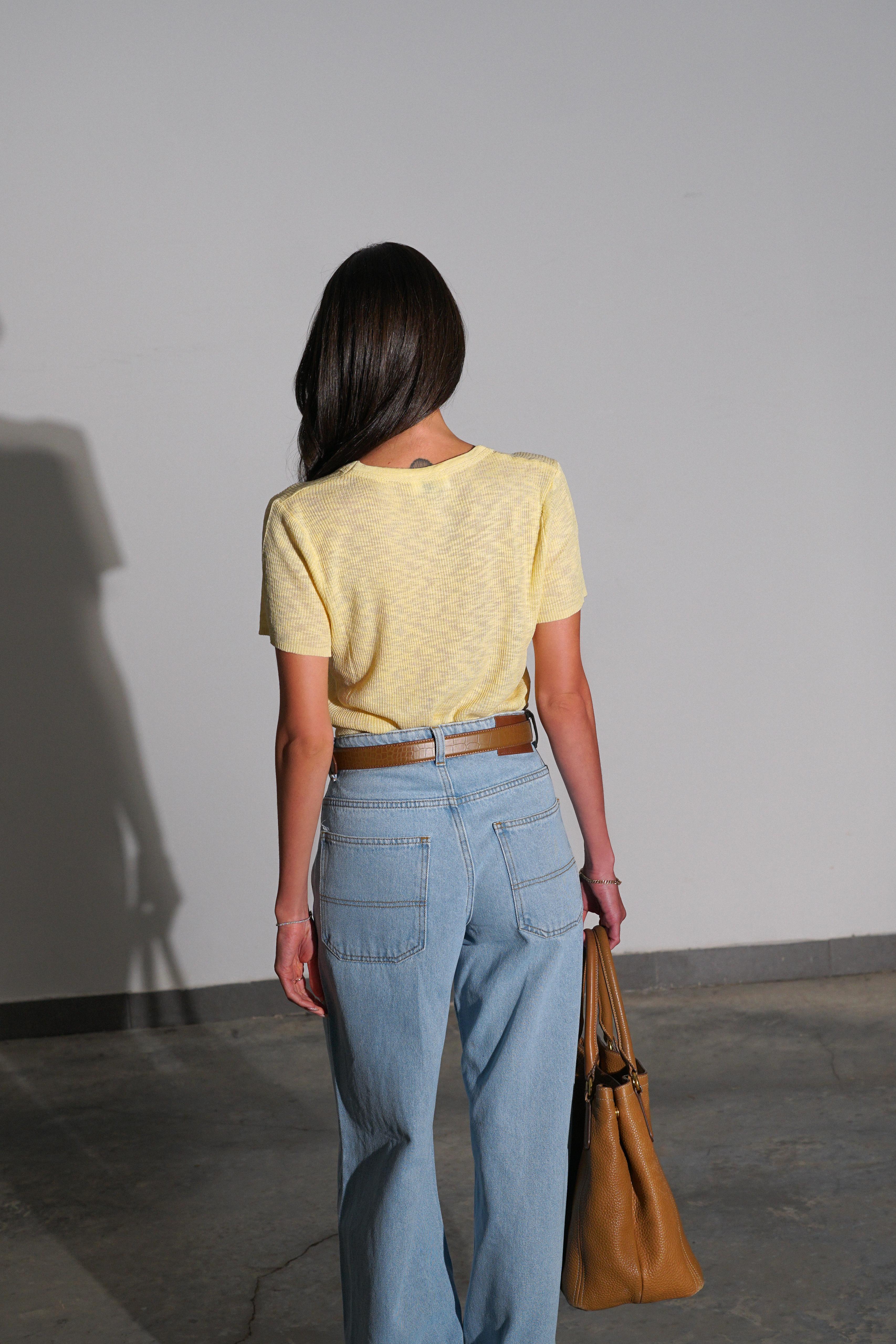 חולצת קירי צהוב בננה