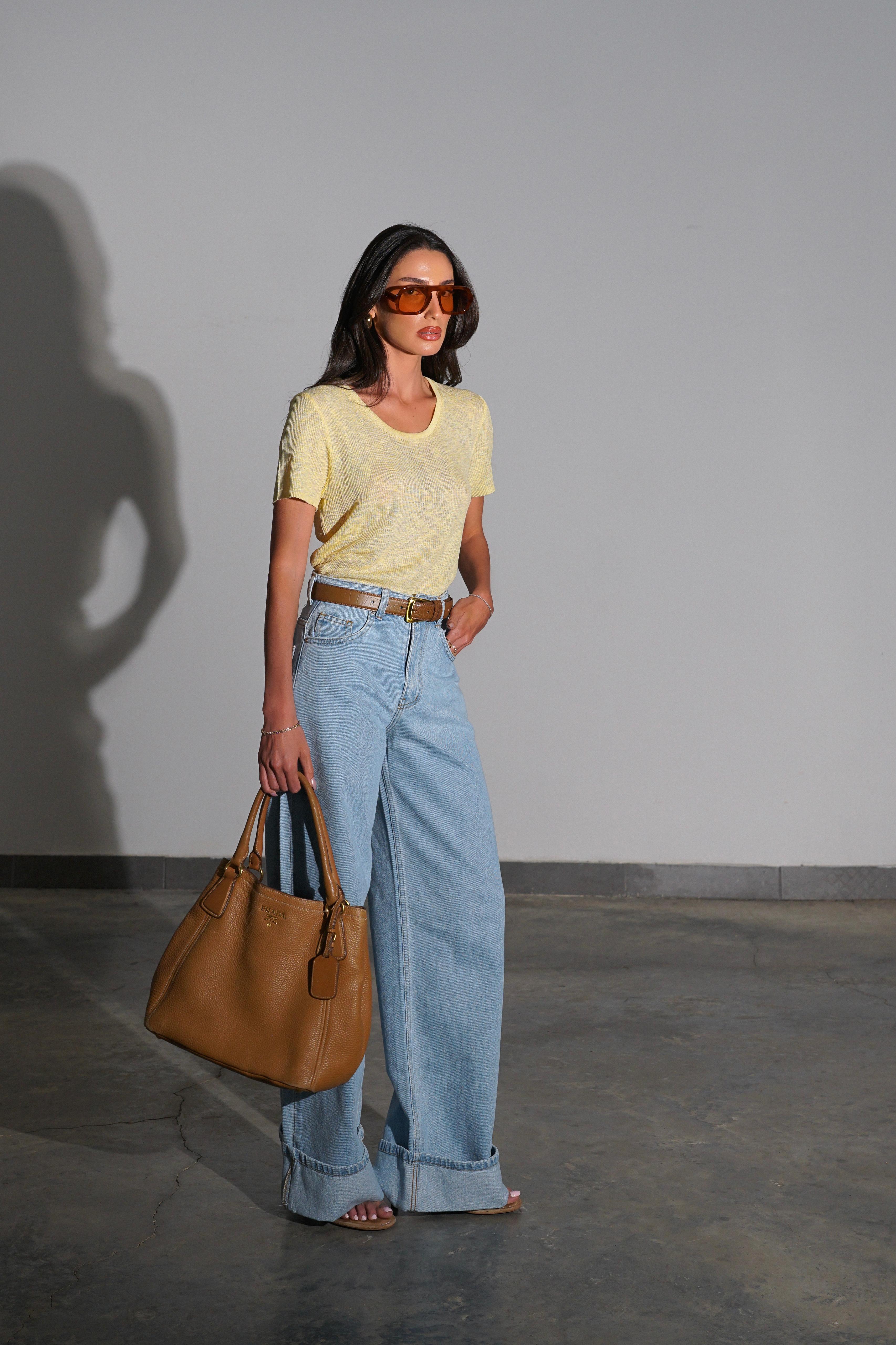 חולצת קירי צהוב בננה