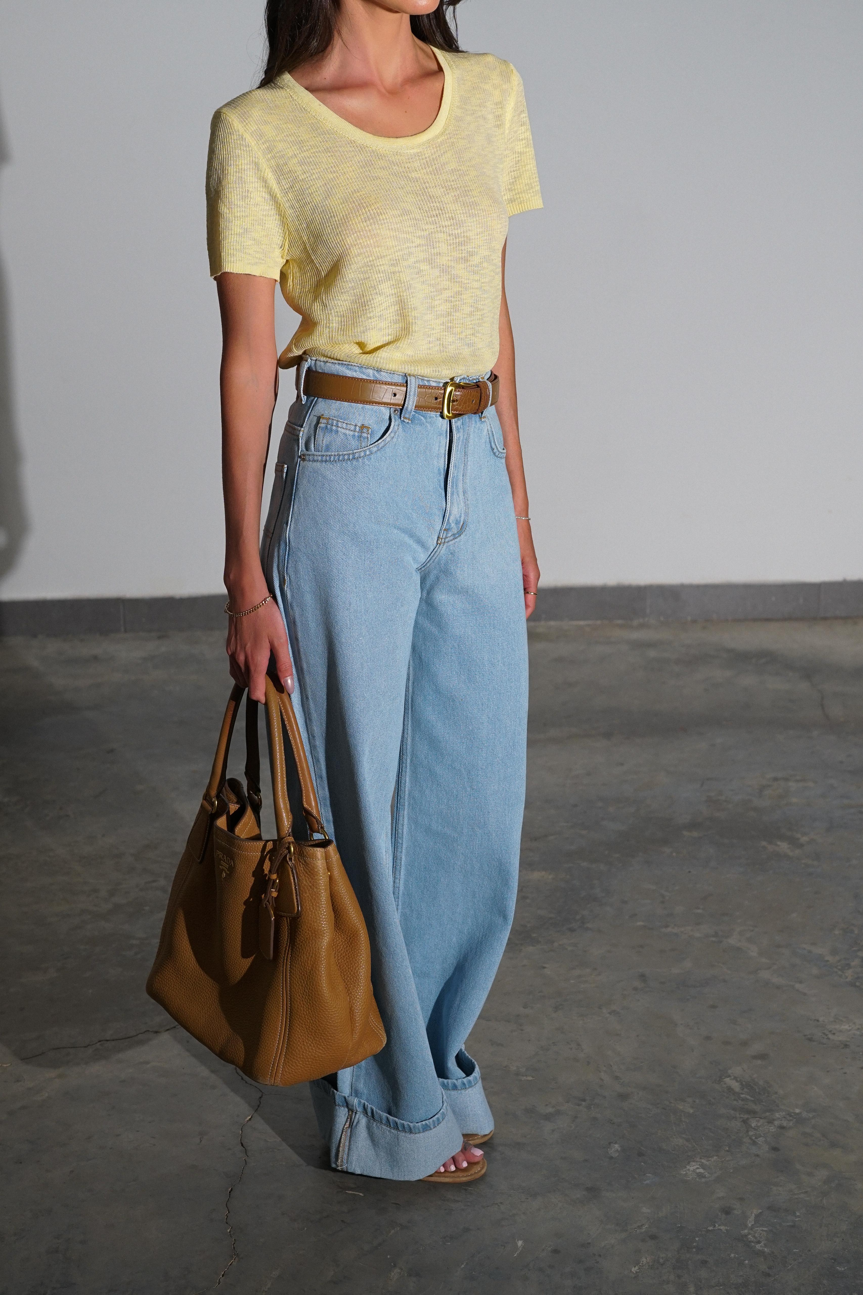 חולצת קירי צהוב בננה