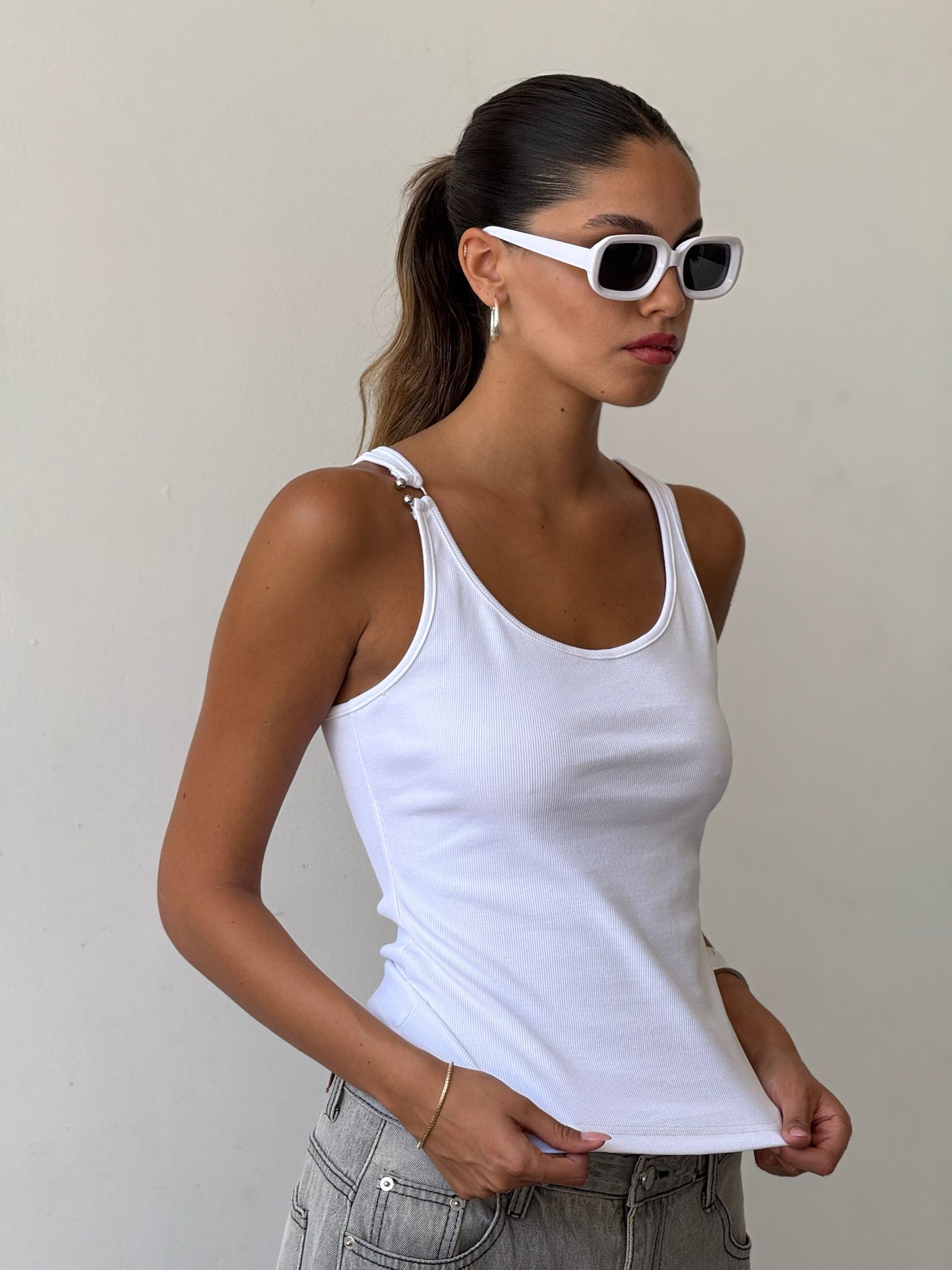 גופיית ליאנה לבן