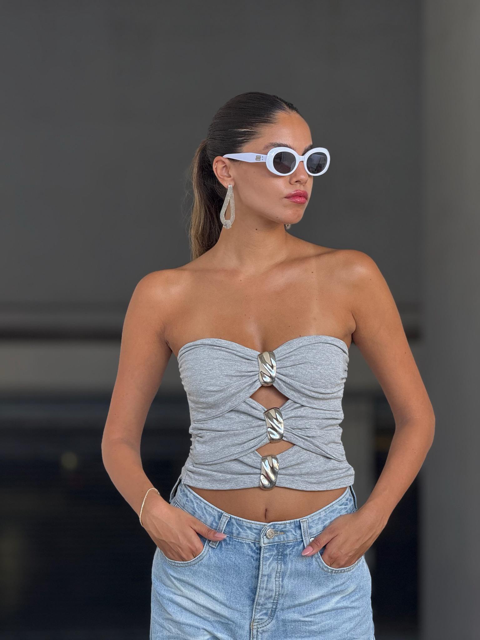 סטרפלס קים אפור