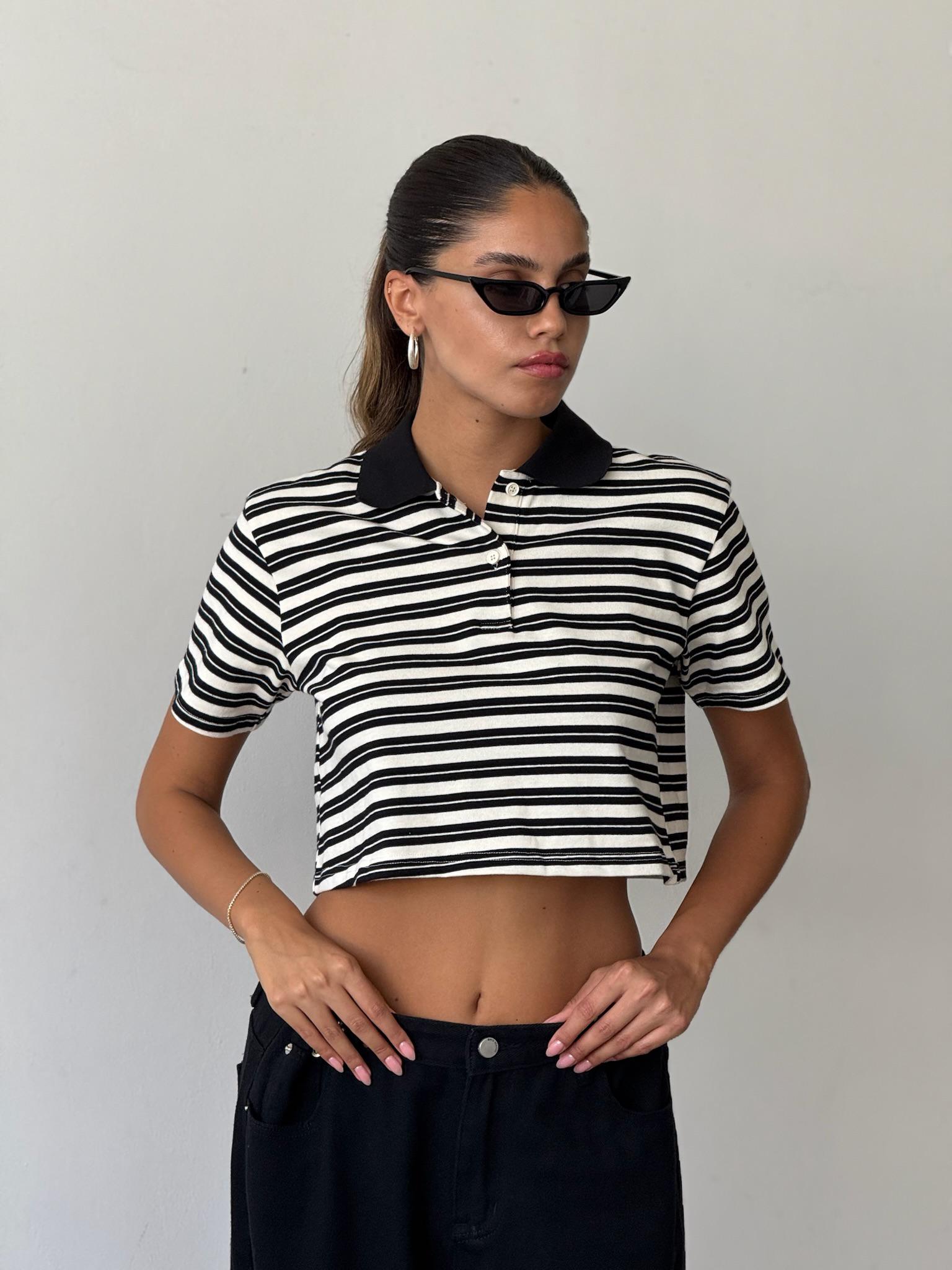 חולצת רפאל קרופ שחור