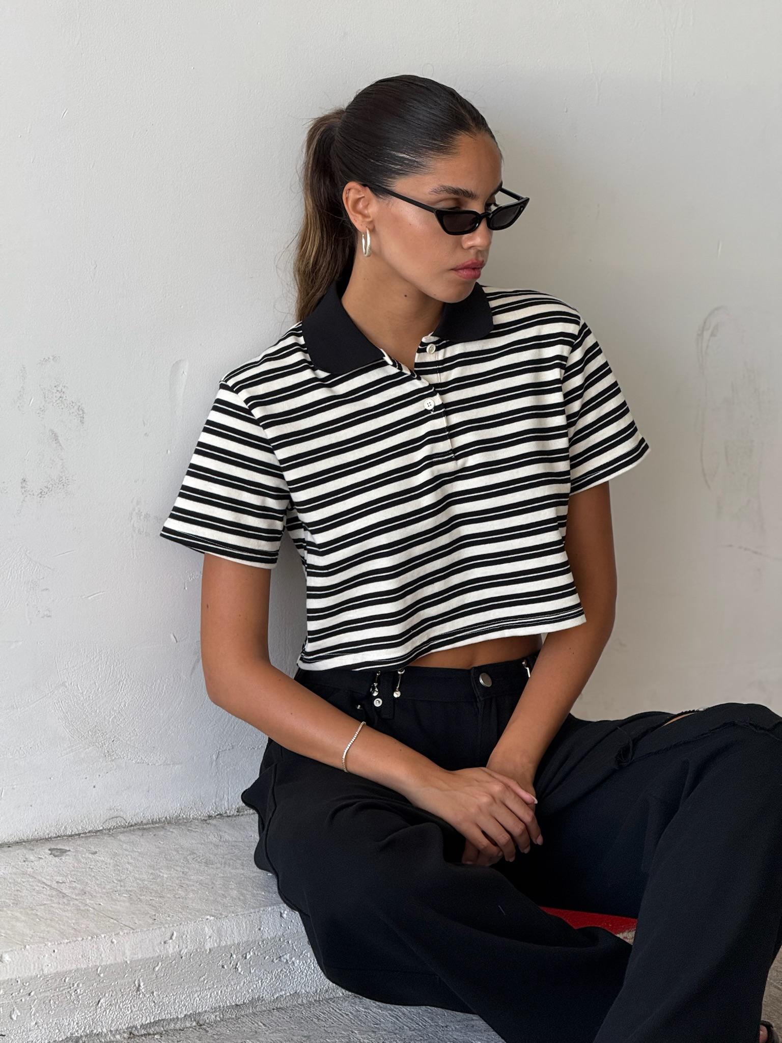 חולצת רפאל קרופ שחור