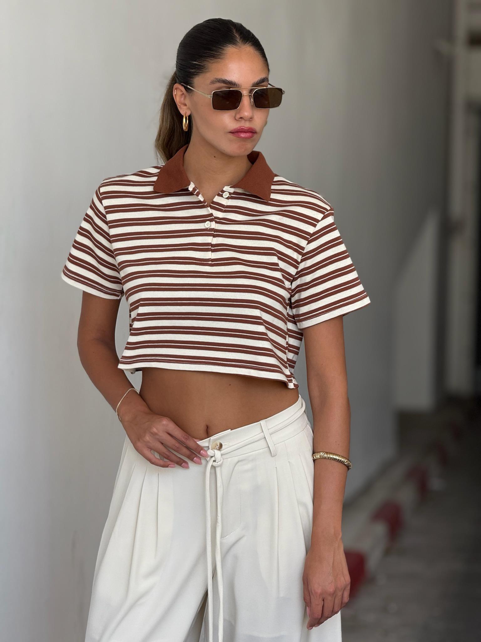 חולצת רפאל קרופ מוקה