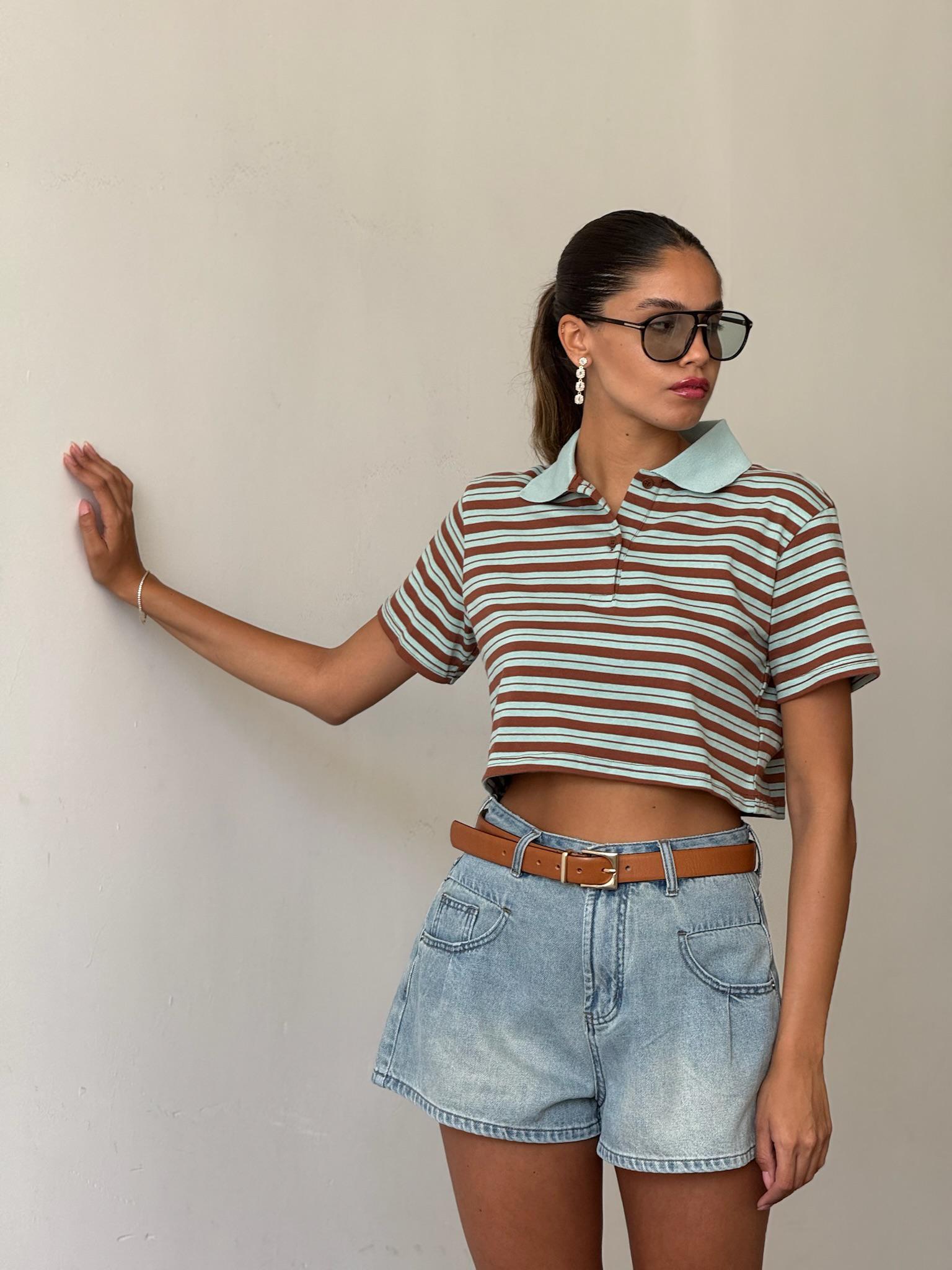 חולצת רפאל קרופ תכלת