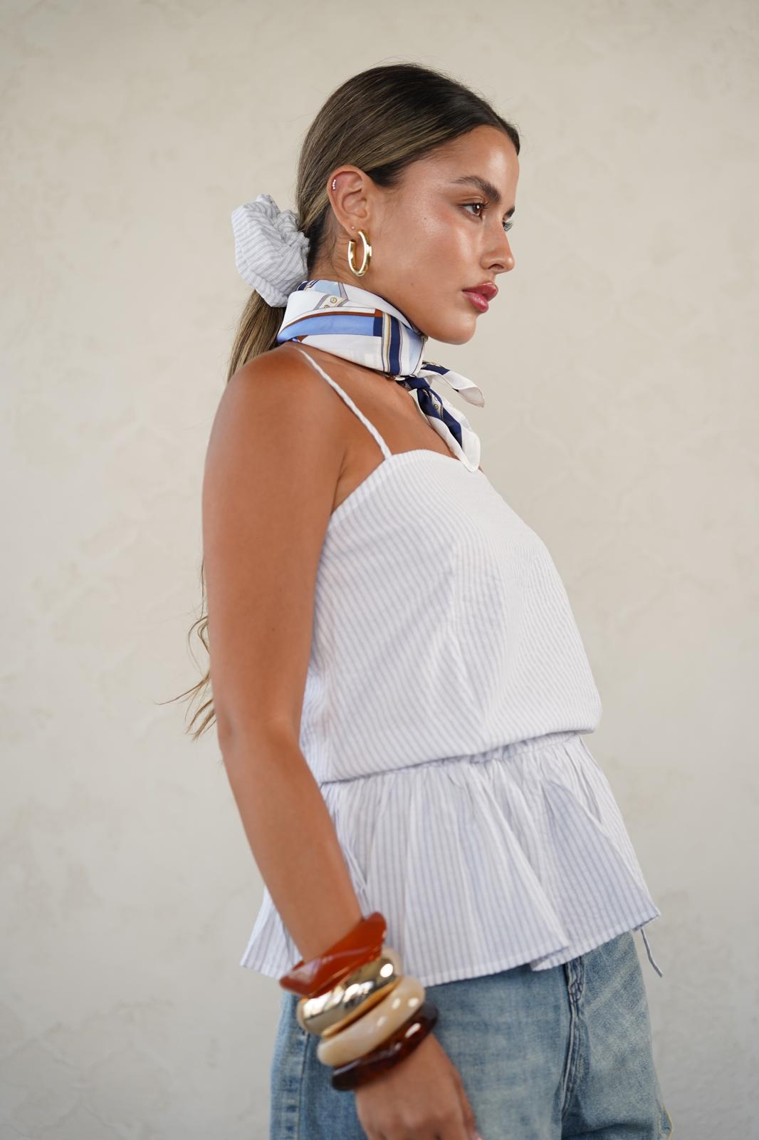 גופיית לני פסים אפור