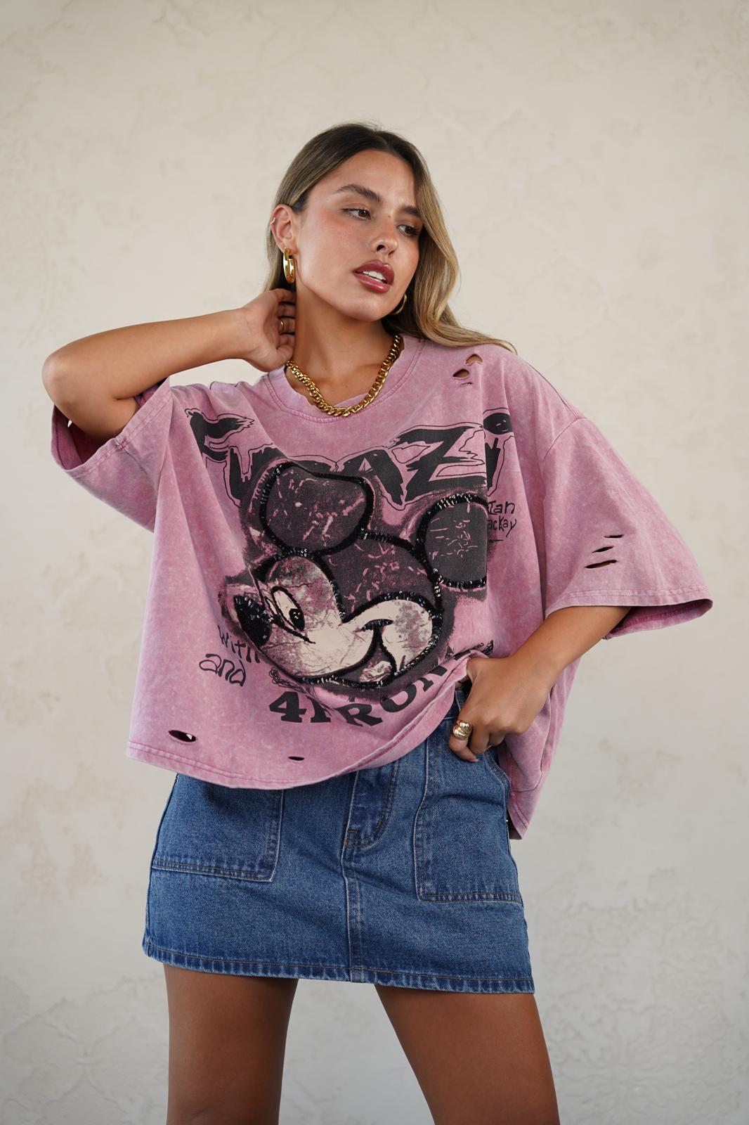 טישרט קורי ורוד