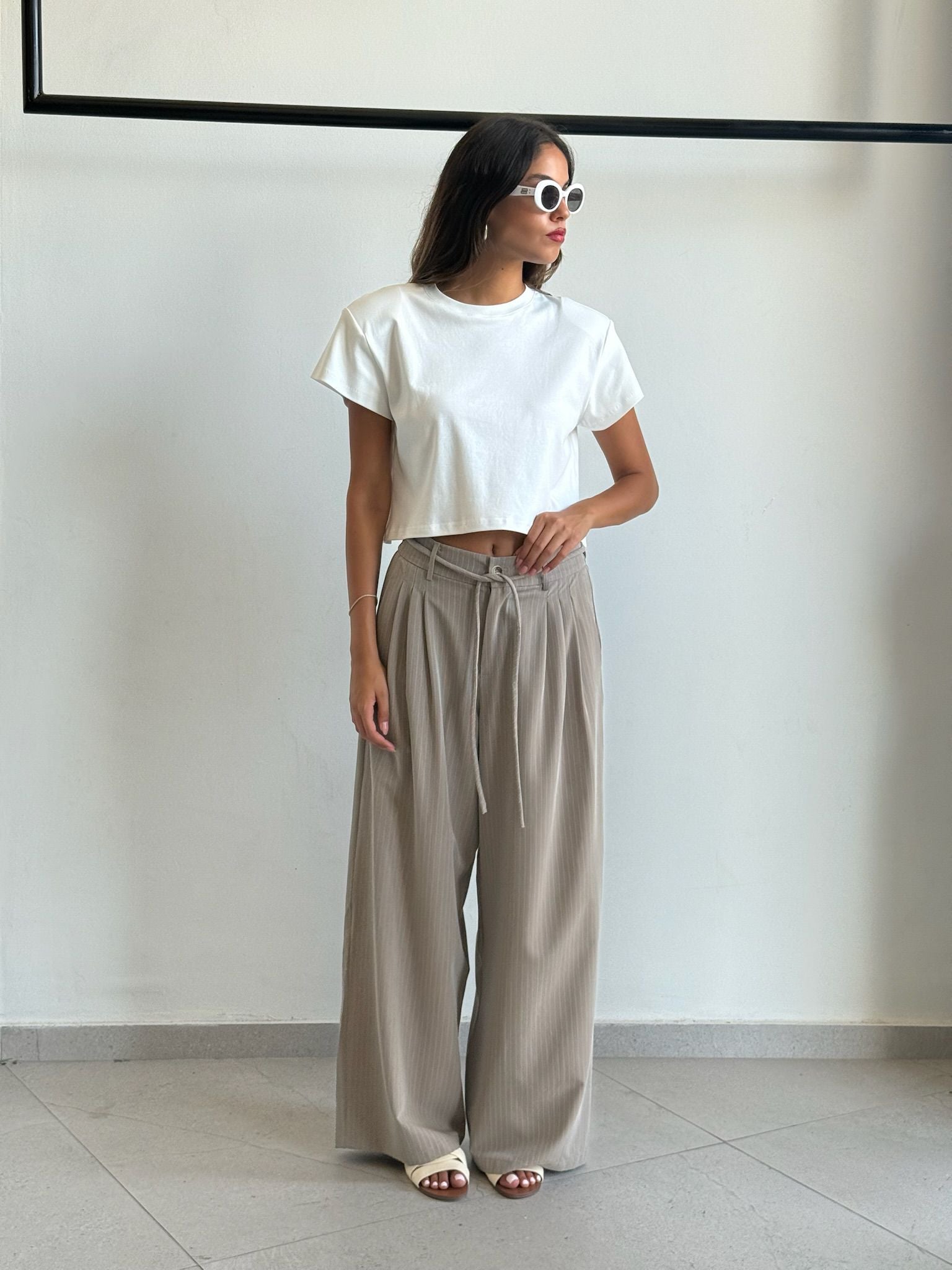 מכנס שלבי חום פסים