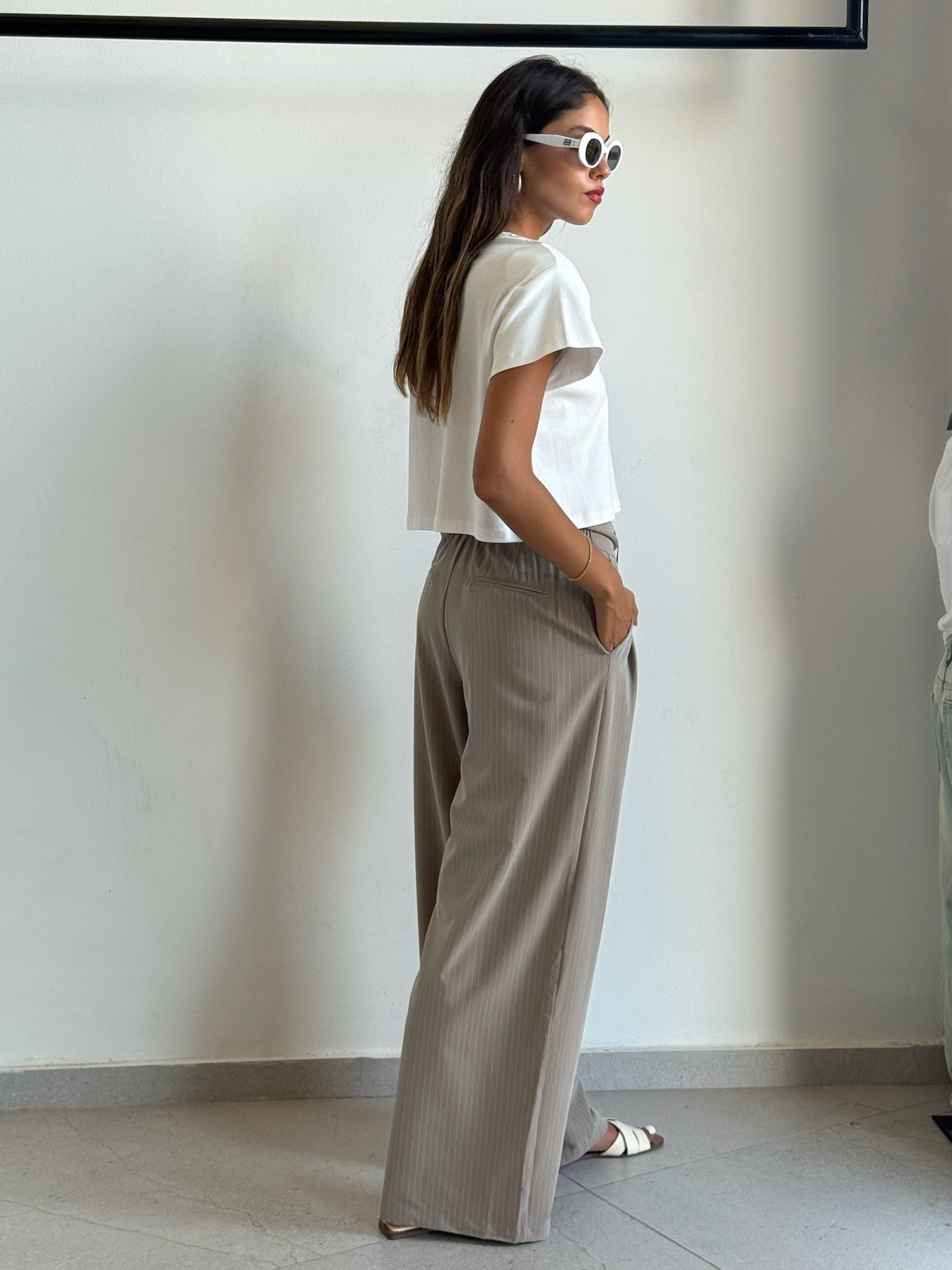 מכנס שלבי חום פסים