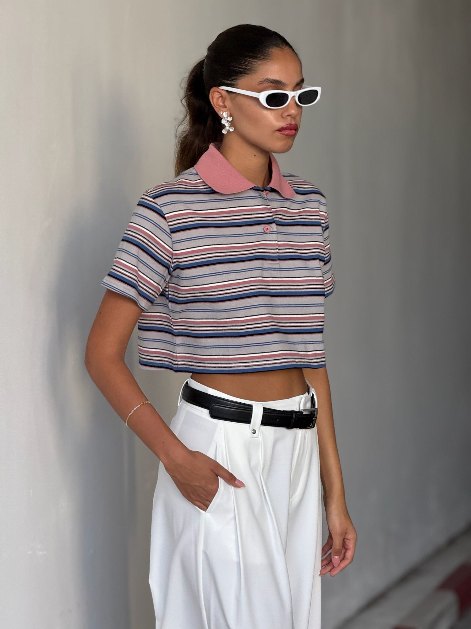 חולצת דניאל קרופ ורוד