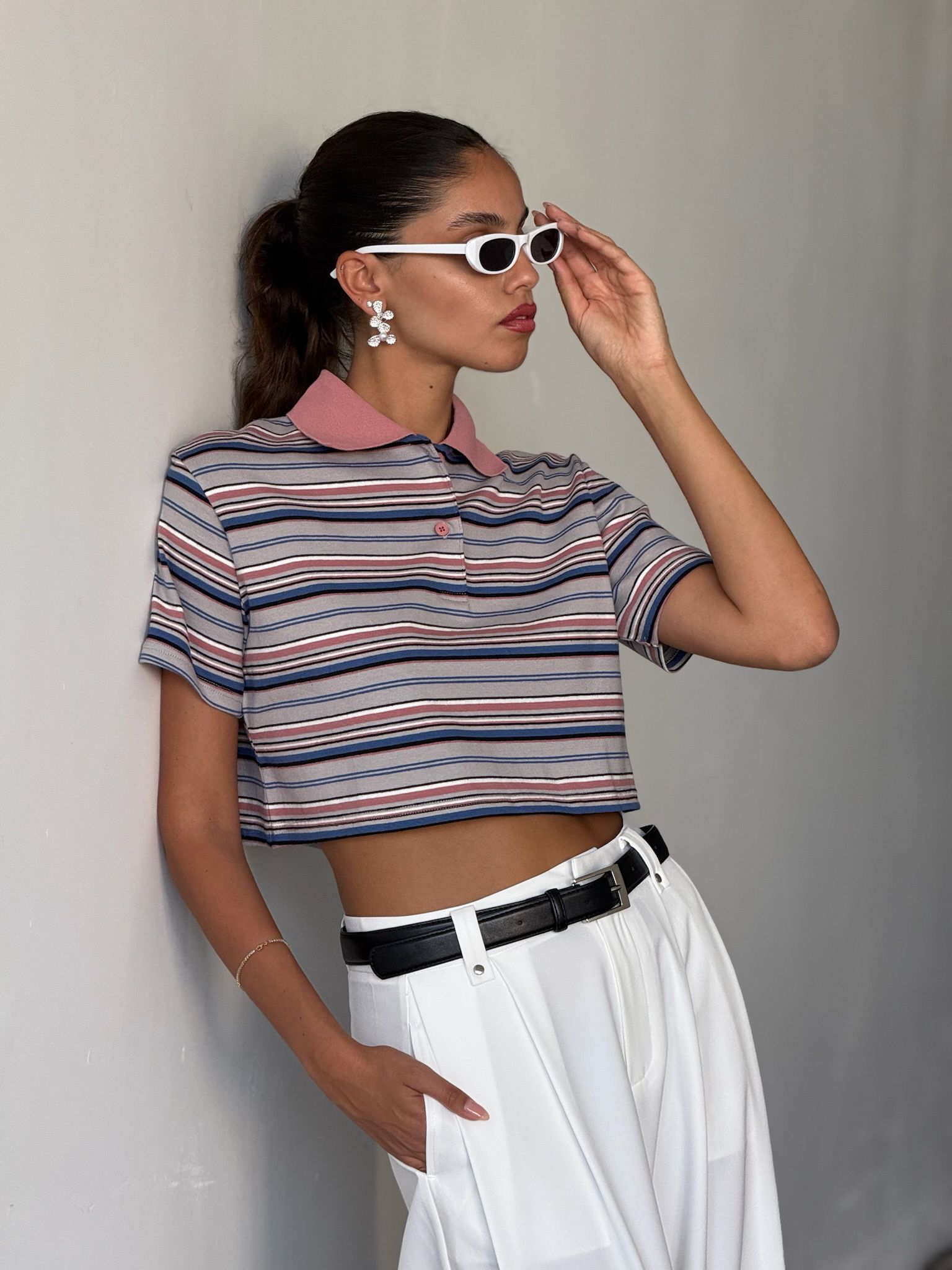 חולצת דניאל קרופ ורוד