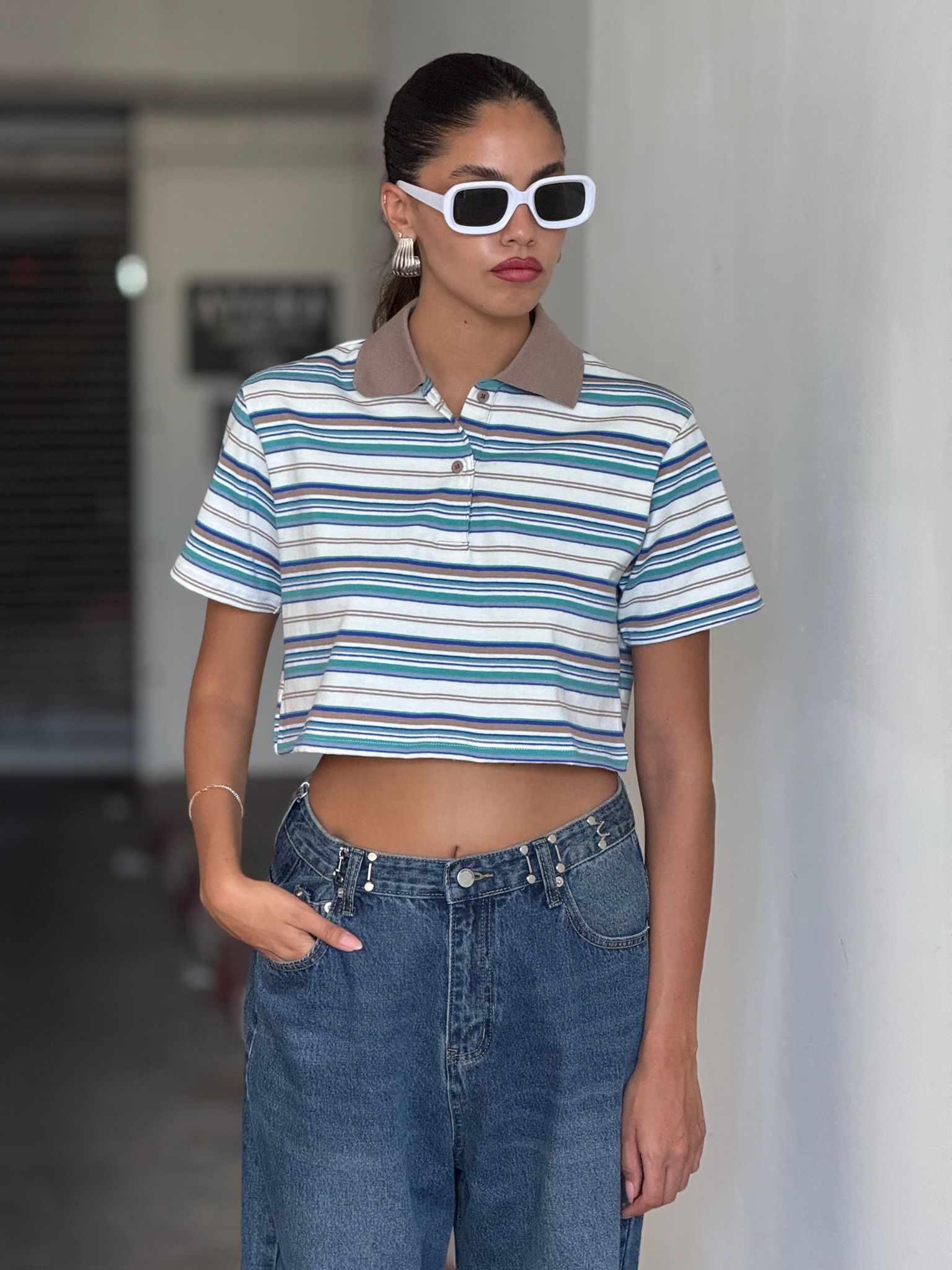 חולצת דניאל קרופ תכלת