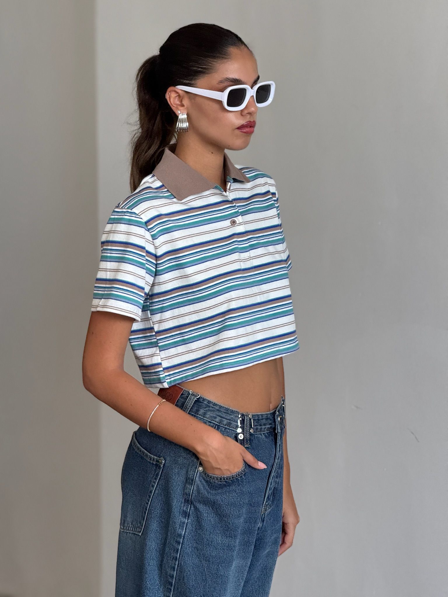 חולצת דניאל קרופ תכלת