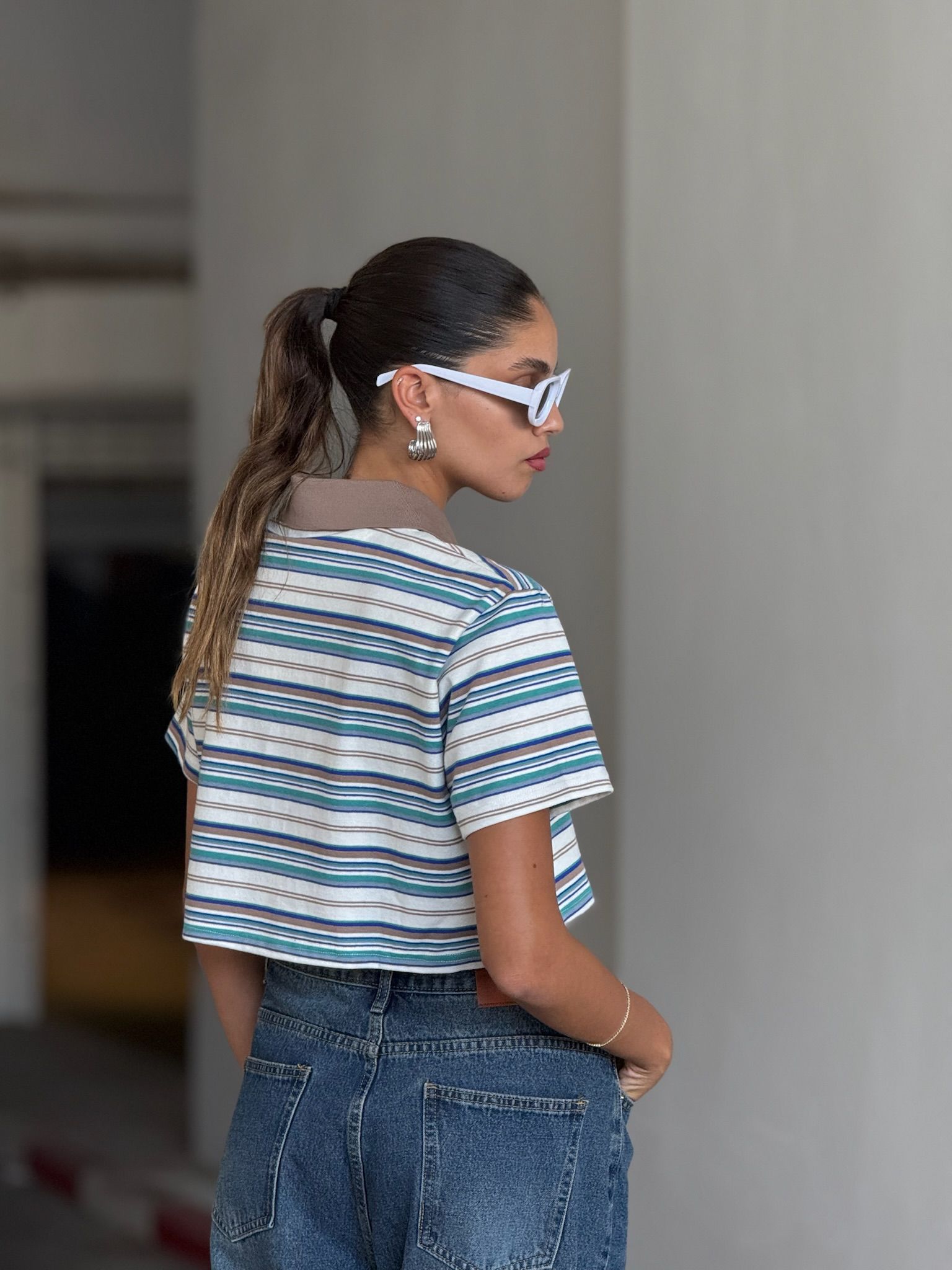 חולצת דניאל קרופ תכלת