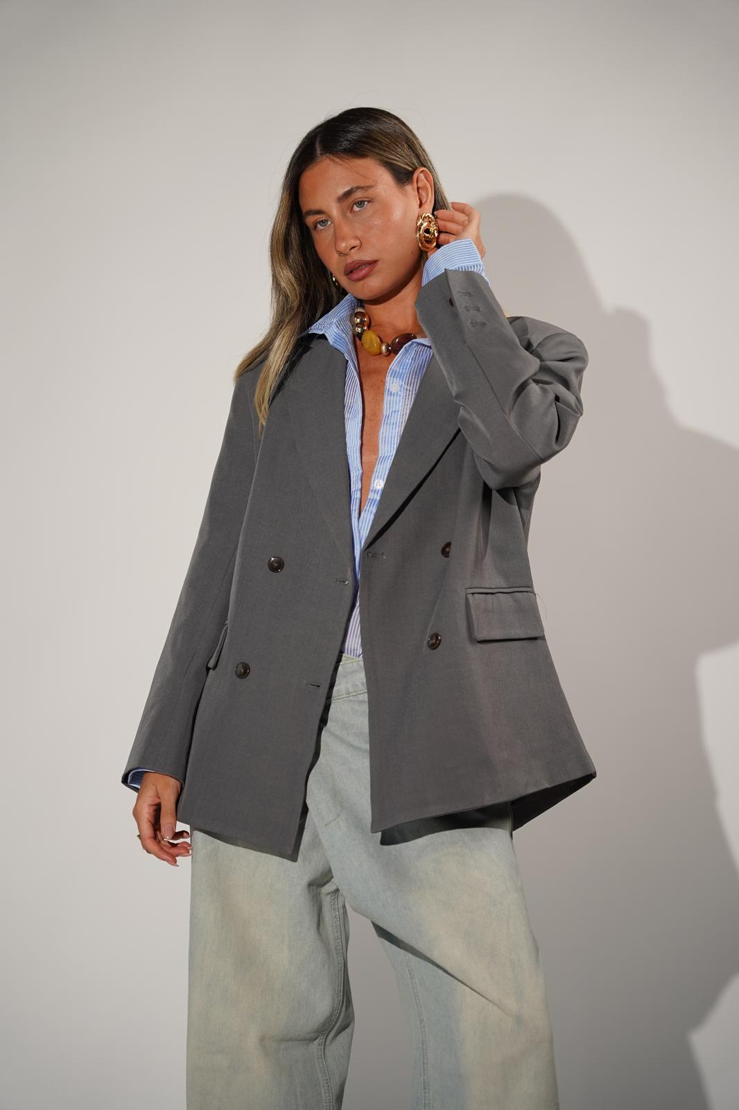 ג'קט מדלן אפור כהה