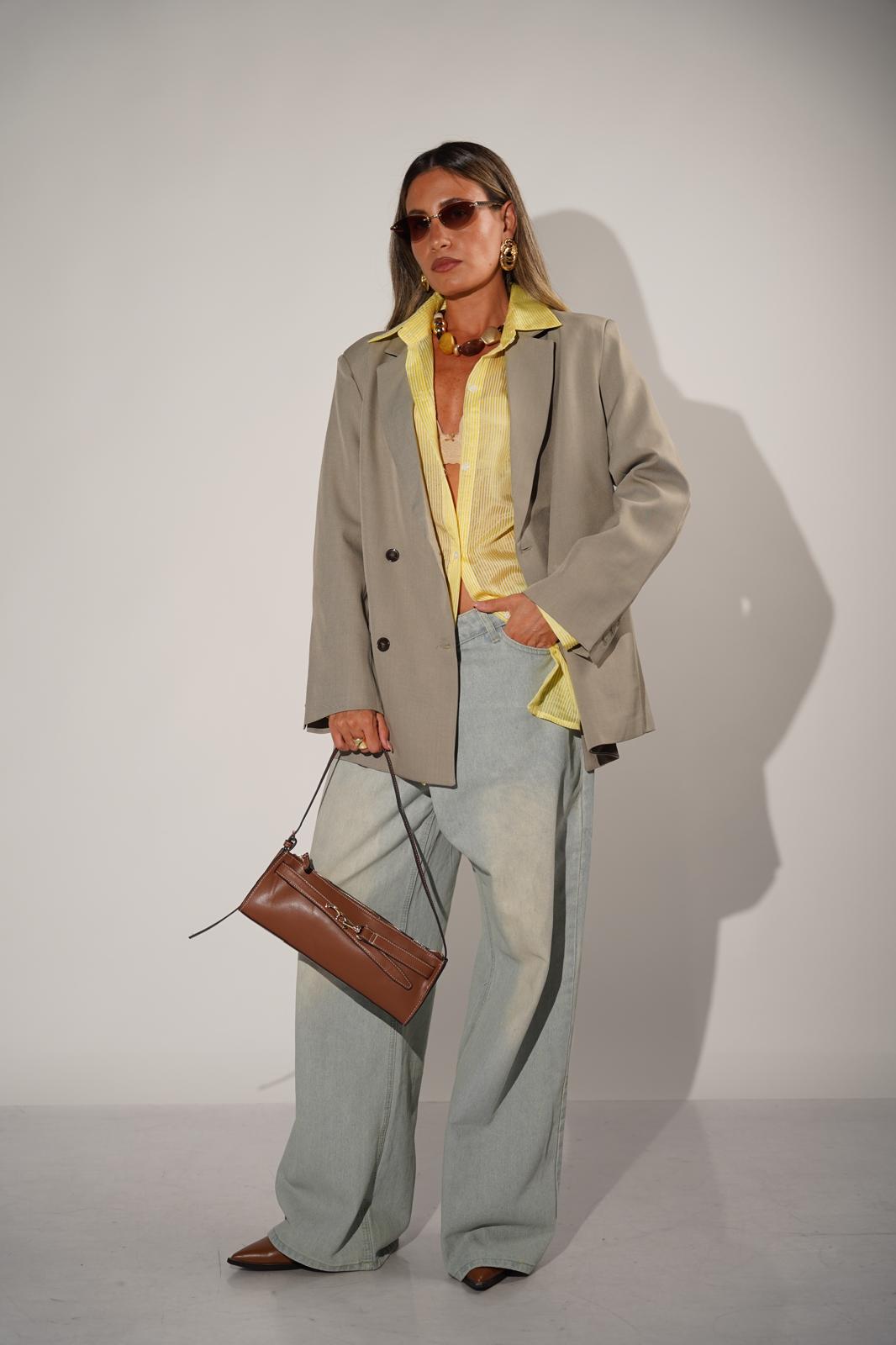 חולצת נטע צהוב פסים