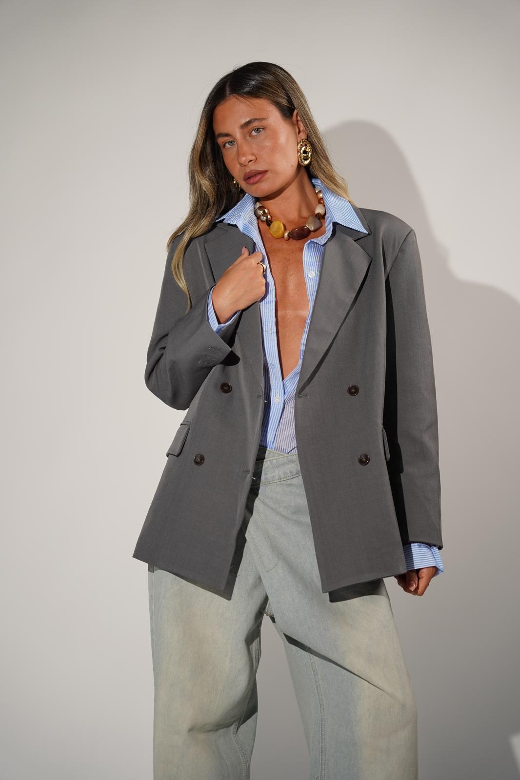 ג'קט מדלן אפור כהה