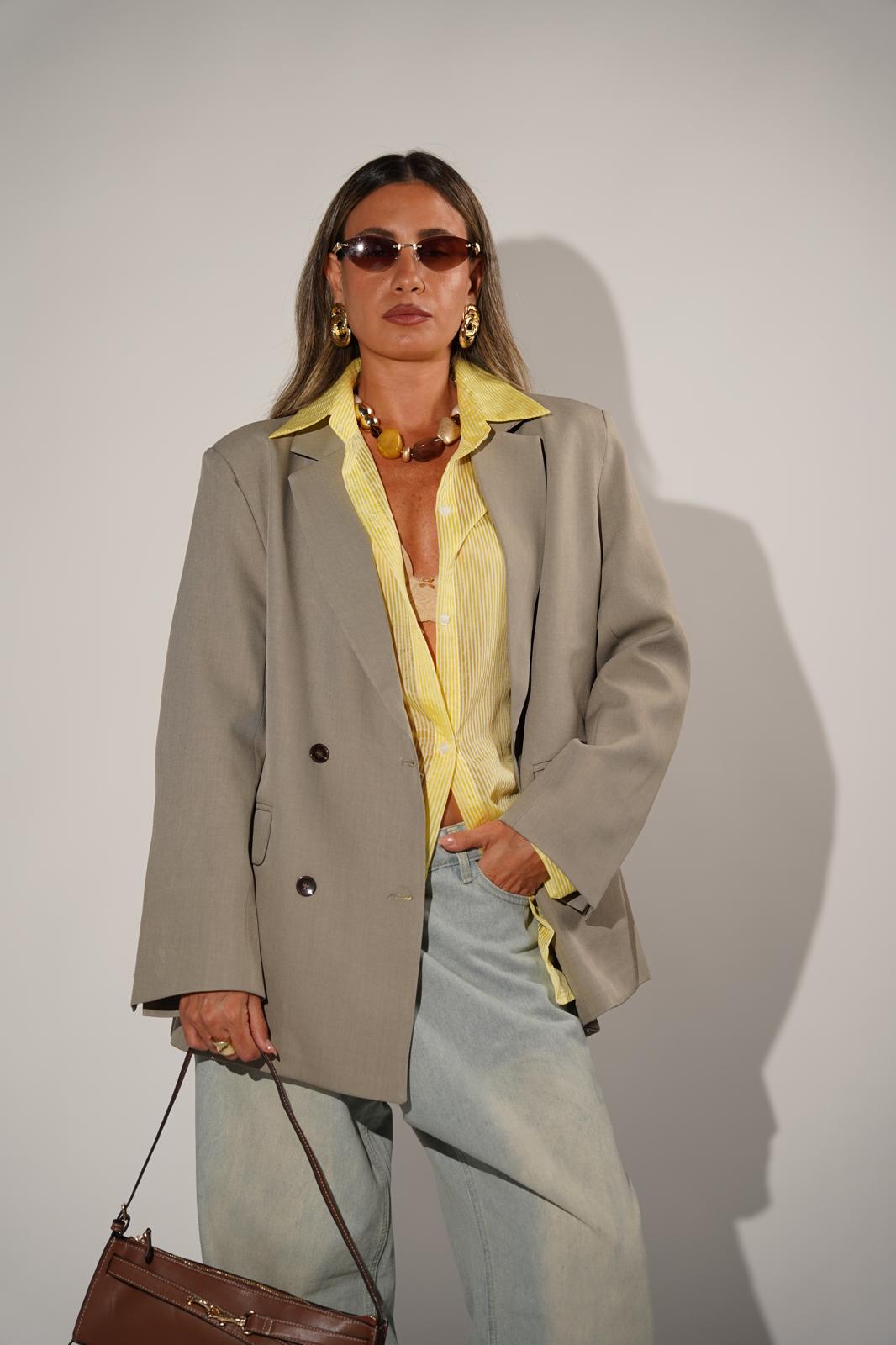 חולצת נטע צהוב פסים