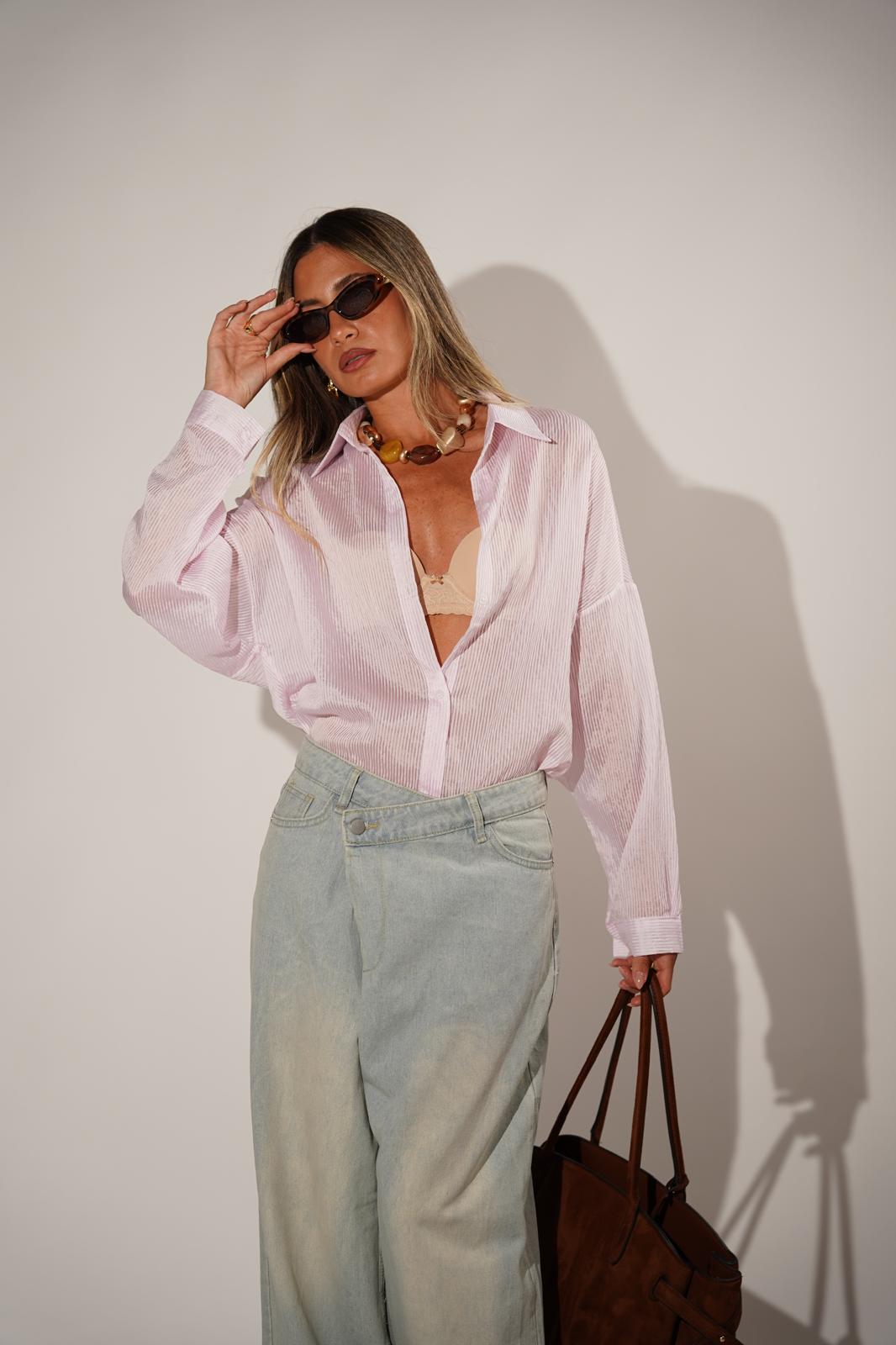 חולצת נטע ורוד פסים