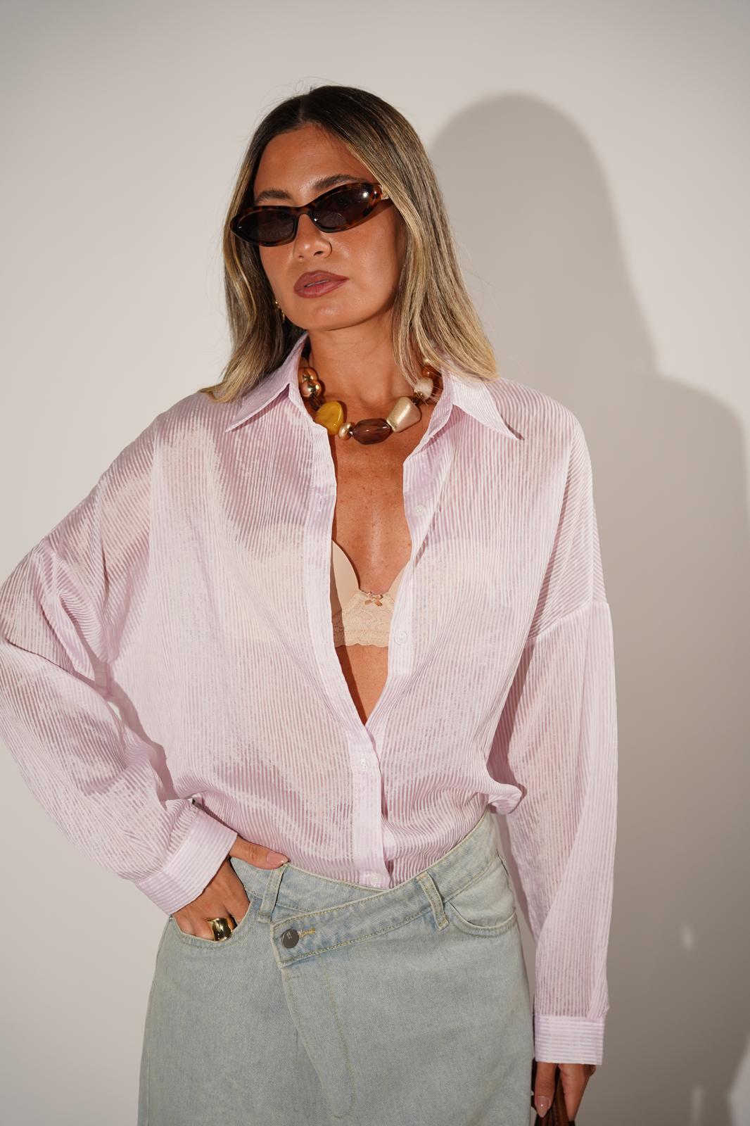 חולצת נטע ורוד פסים