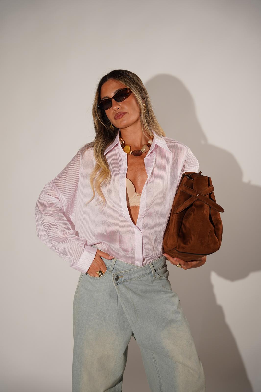 חולצת נטע ורוד פסים