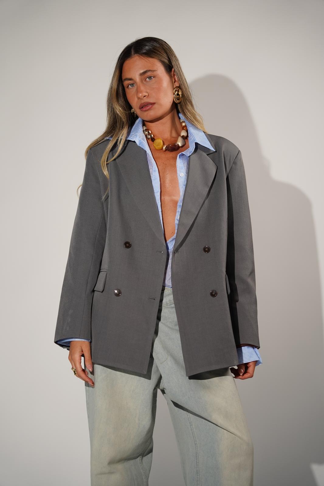 ג'קט מדלן אפור כהה