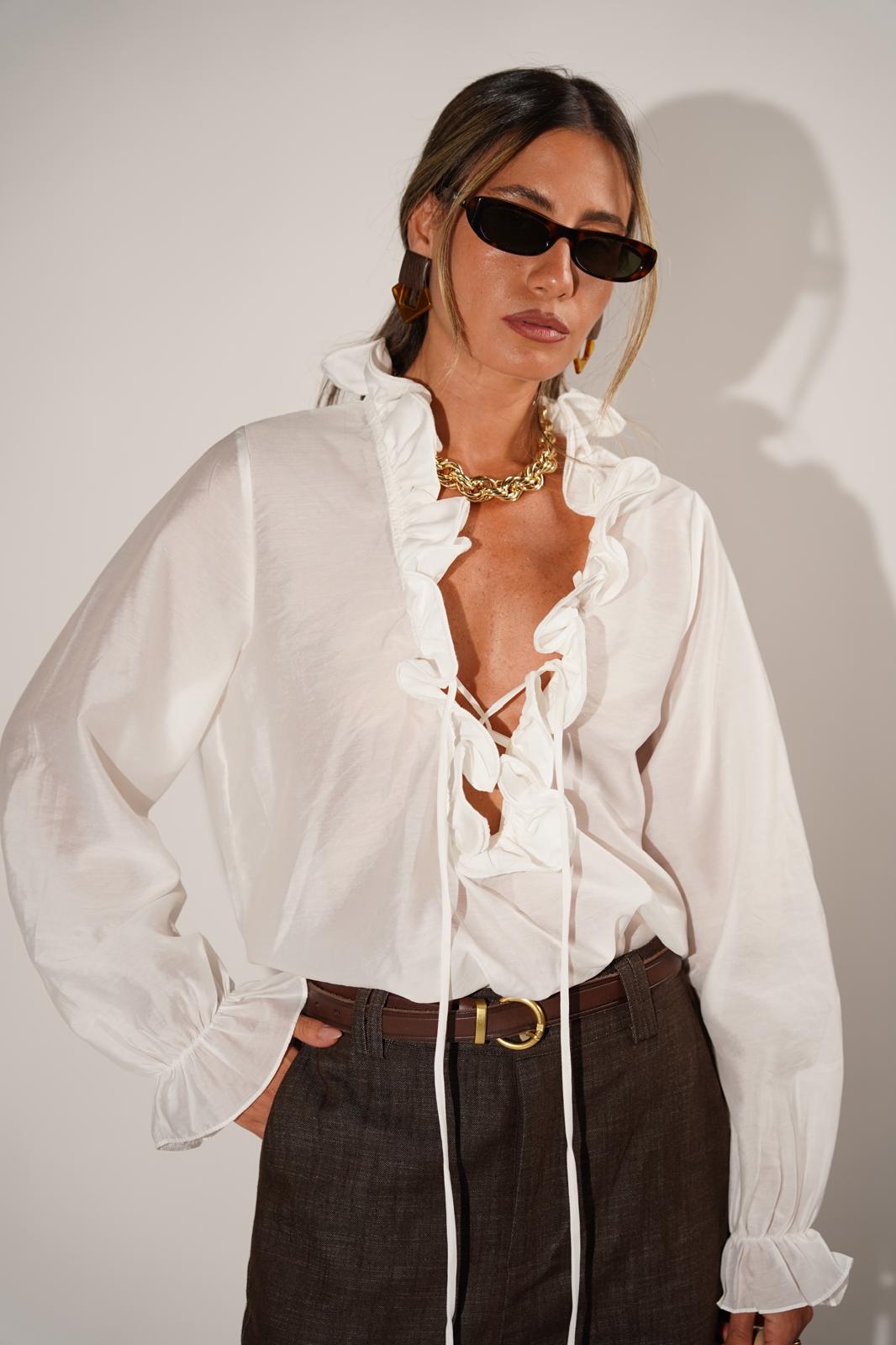 חולצת קארן לבן