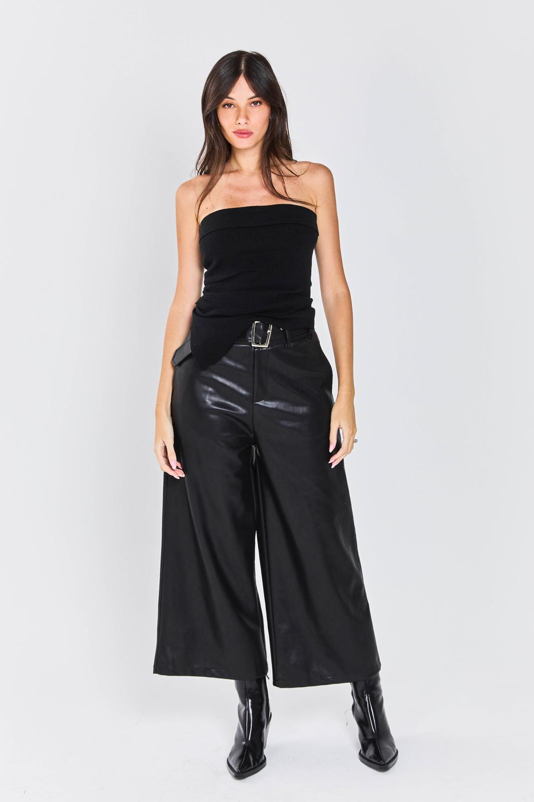 מכנס צוף דמוי עור