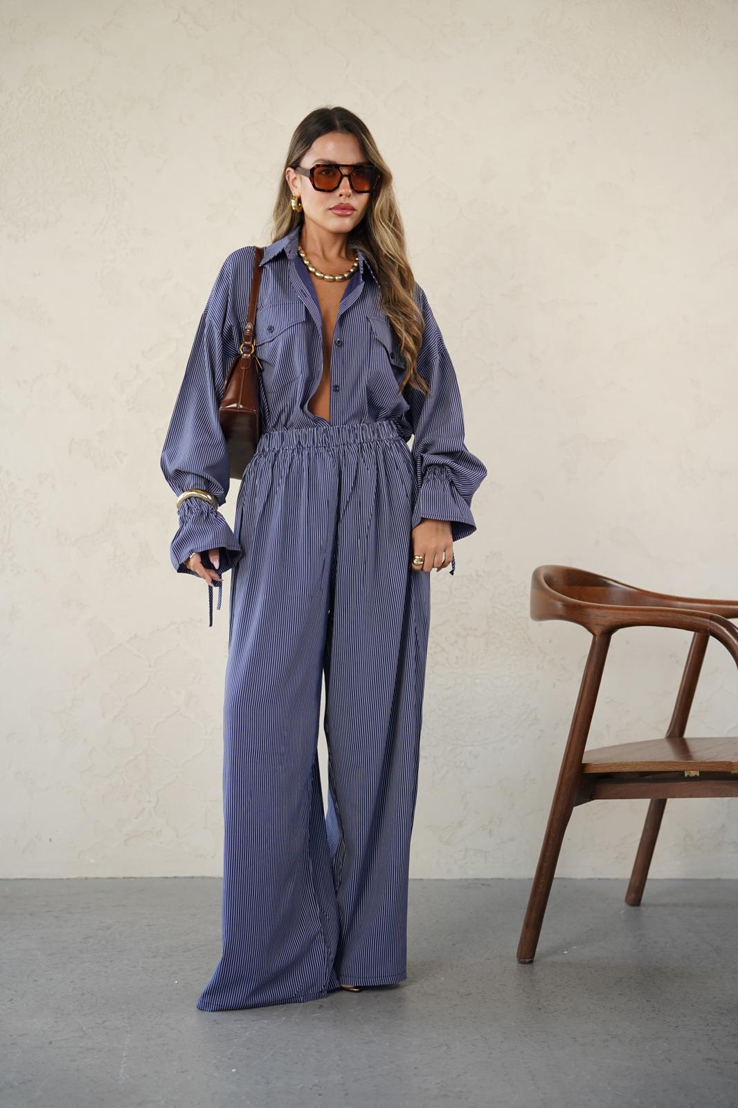 חליפת שיה כחול פסים