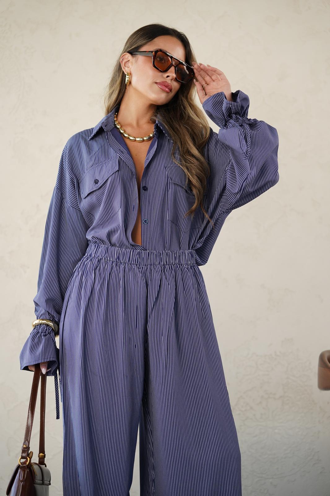 חליפת שיה כחול פסים