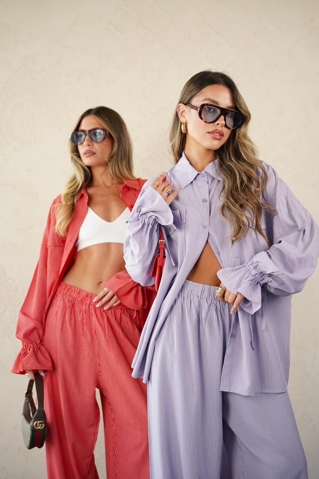 חליפת שיה סגול פסים