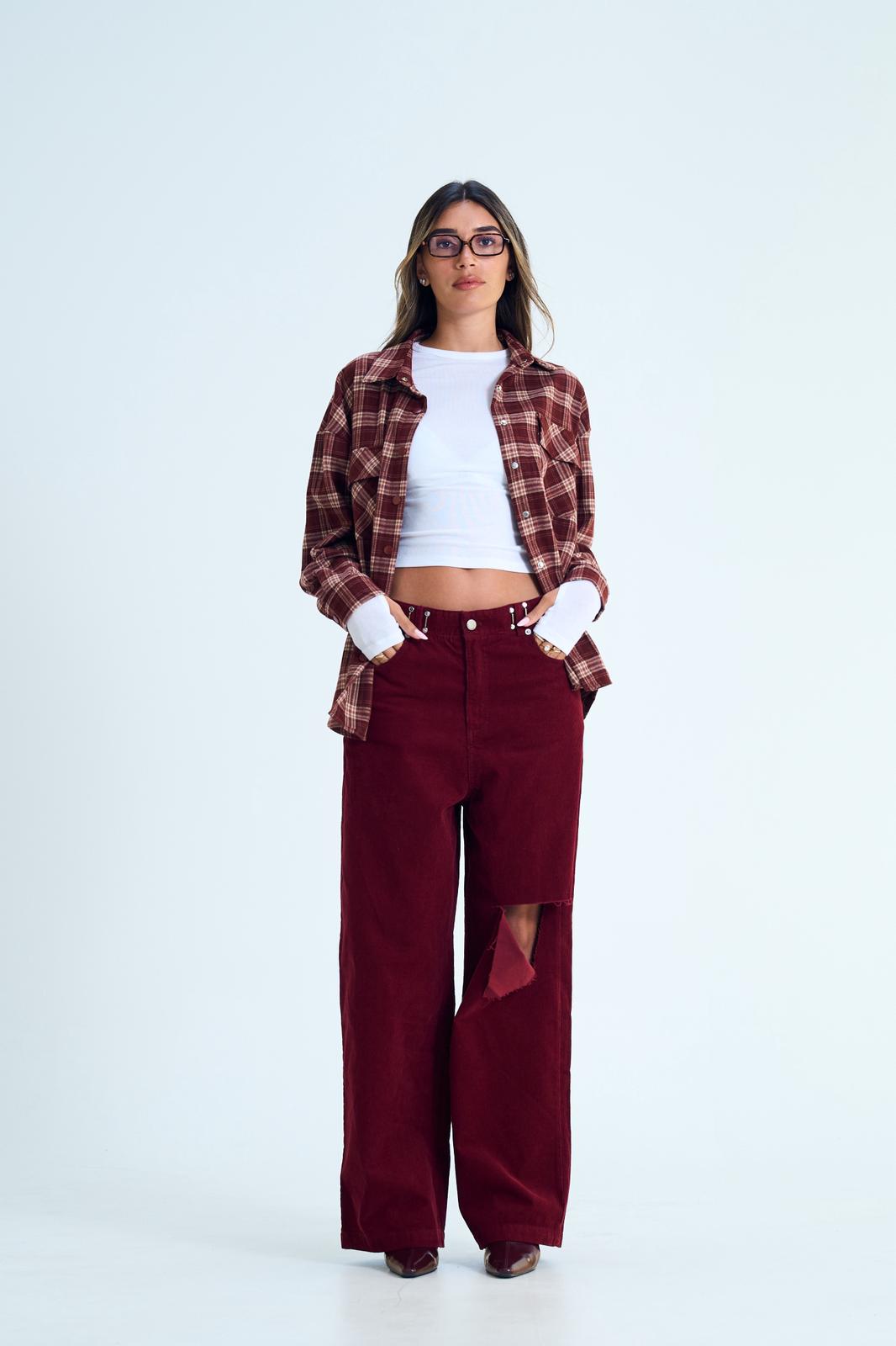 מכנס קורדרוי רז בורדו