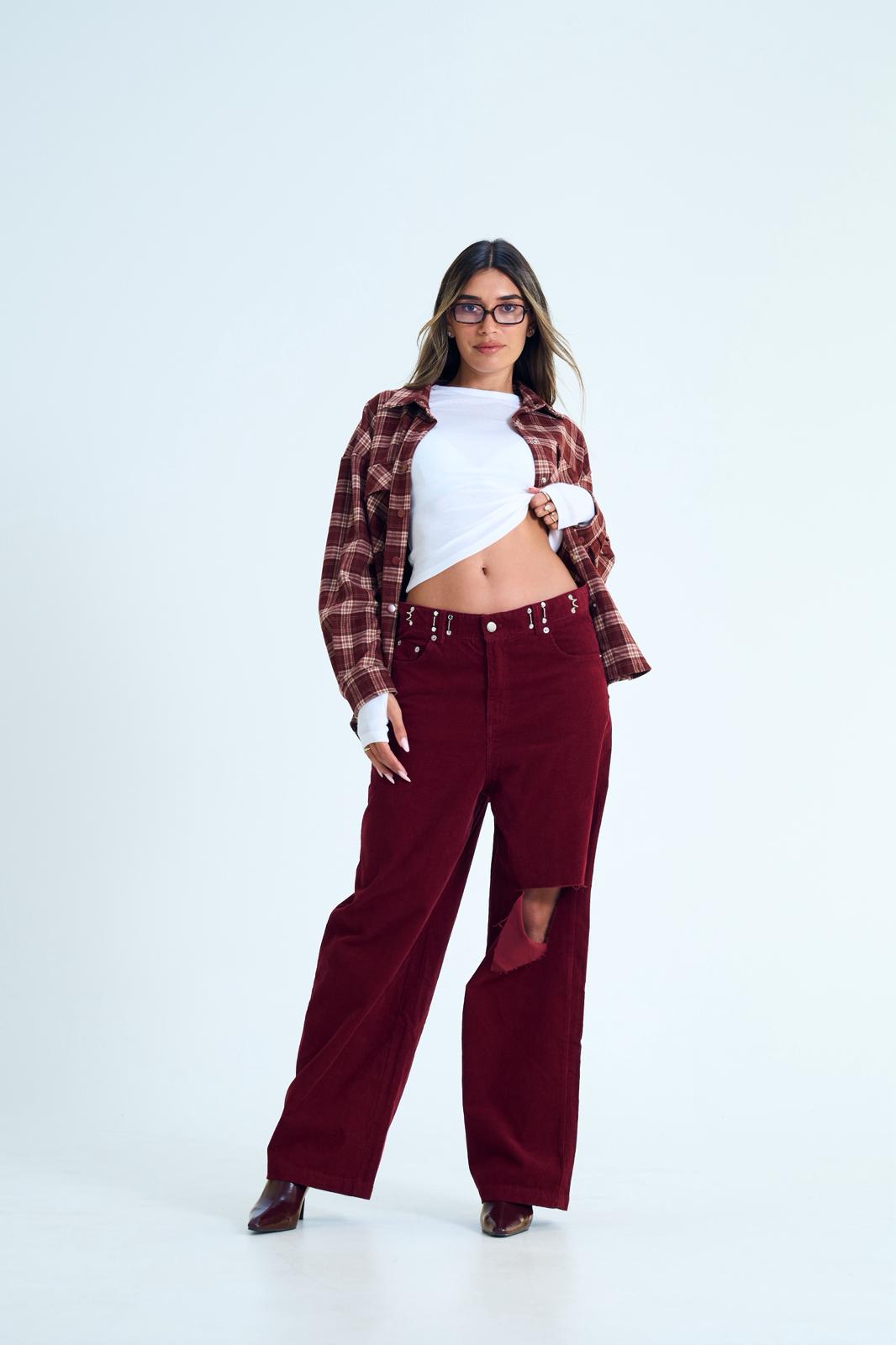 מכנס קורדרוי רז בורדו